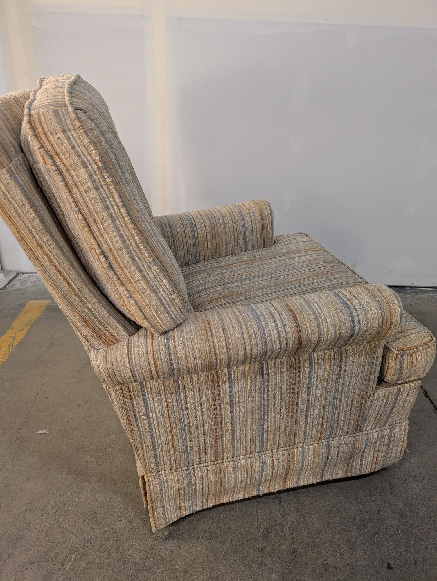 Vintage Striped Upholstered Slyter Armchair