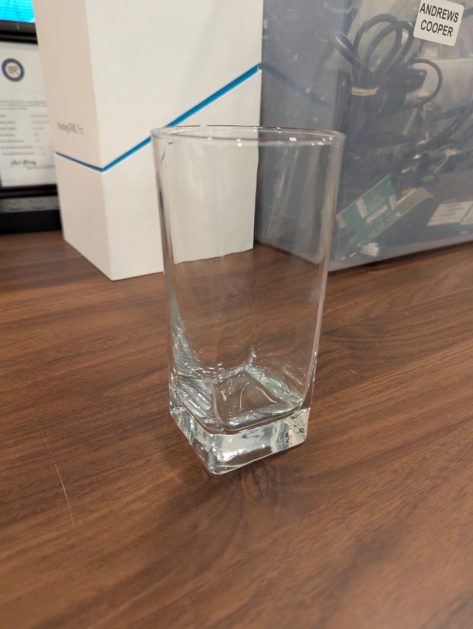 Versatile Clear Glass Tumbler with Square Base