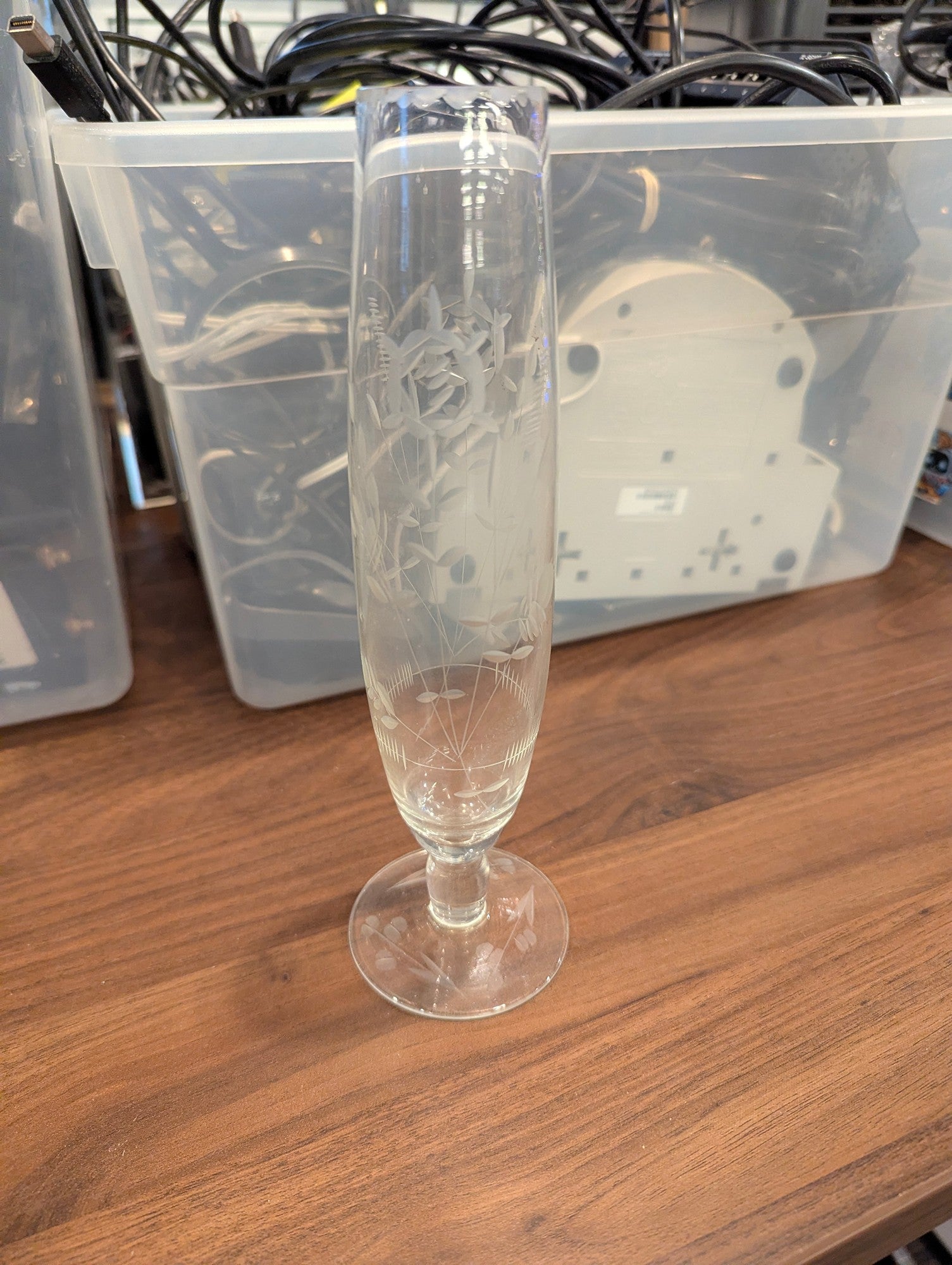 Floral Glass Champagne Flute Stemmed Drinkware