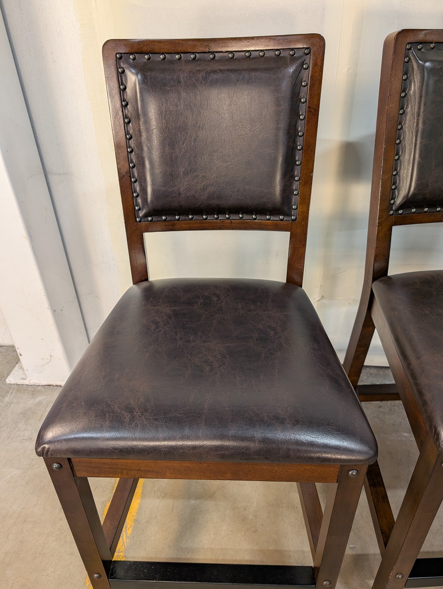 American Signature Classic Faux Leather Counter Stools - Set of Two
