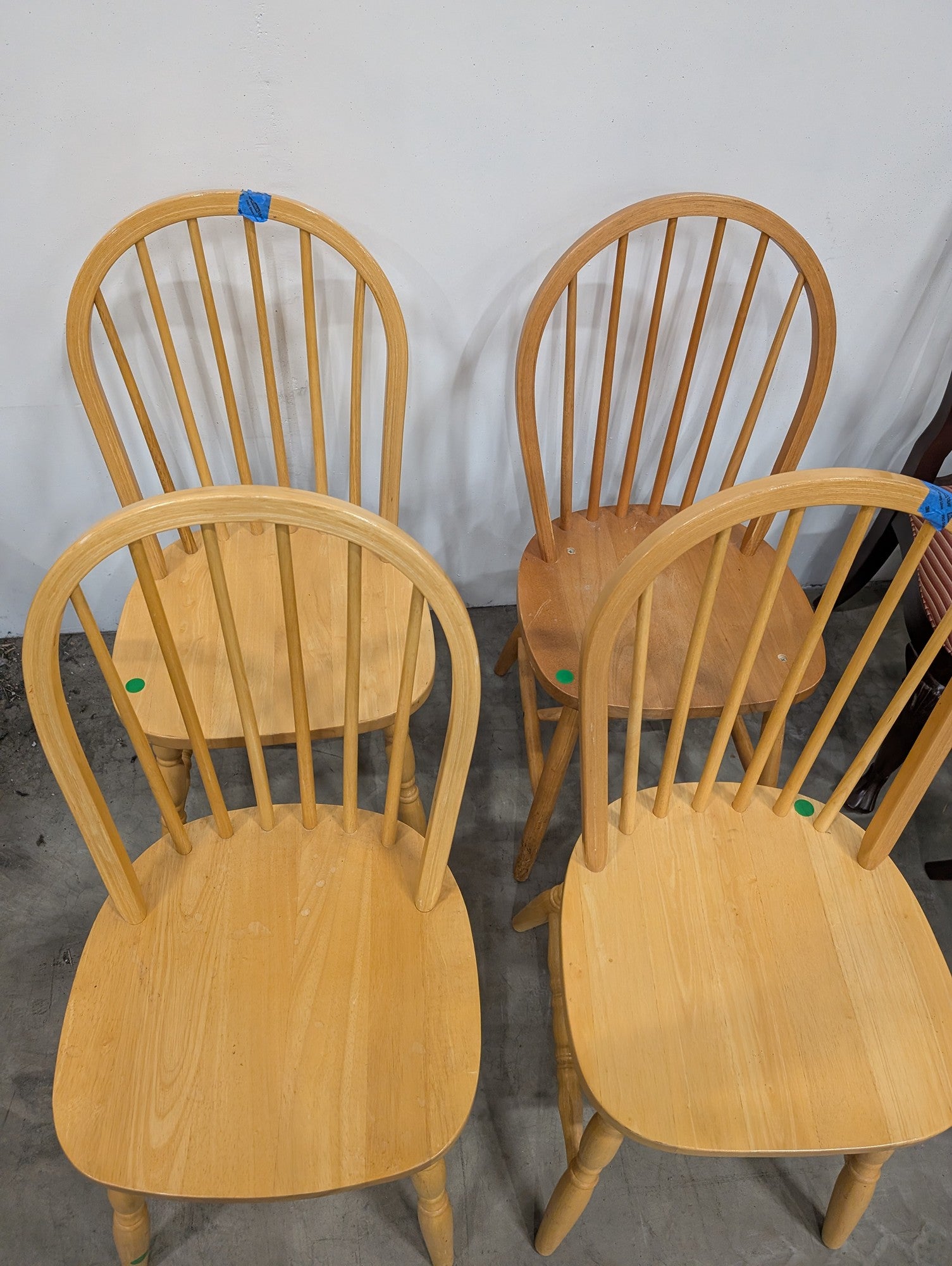 Set of Four Classic Wooden Windsor Style Dining Chairs