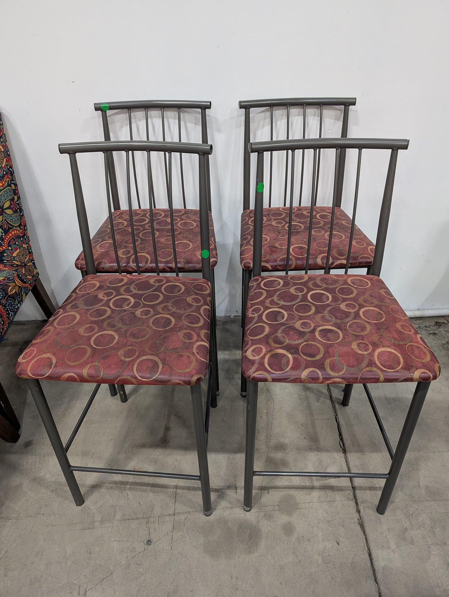 AMISCO Contemporary Metal Frame Counter Height Chairs, Set of 4