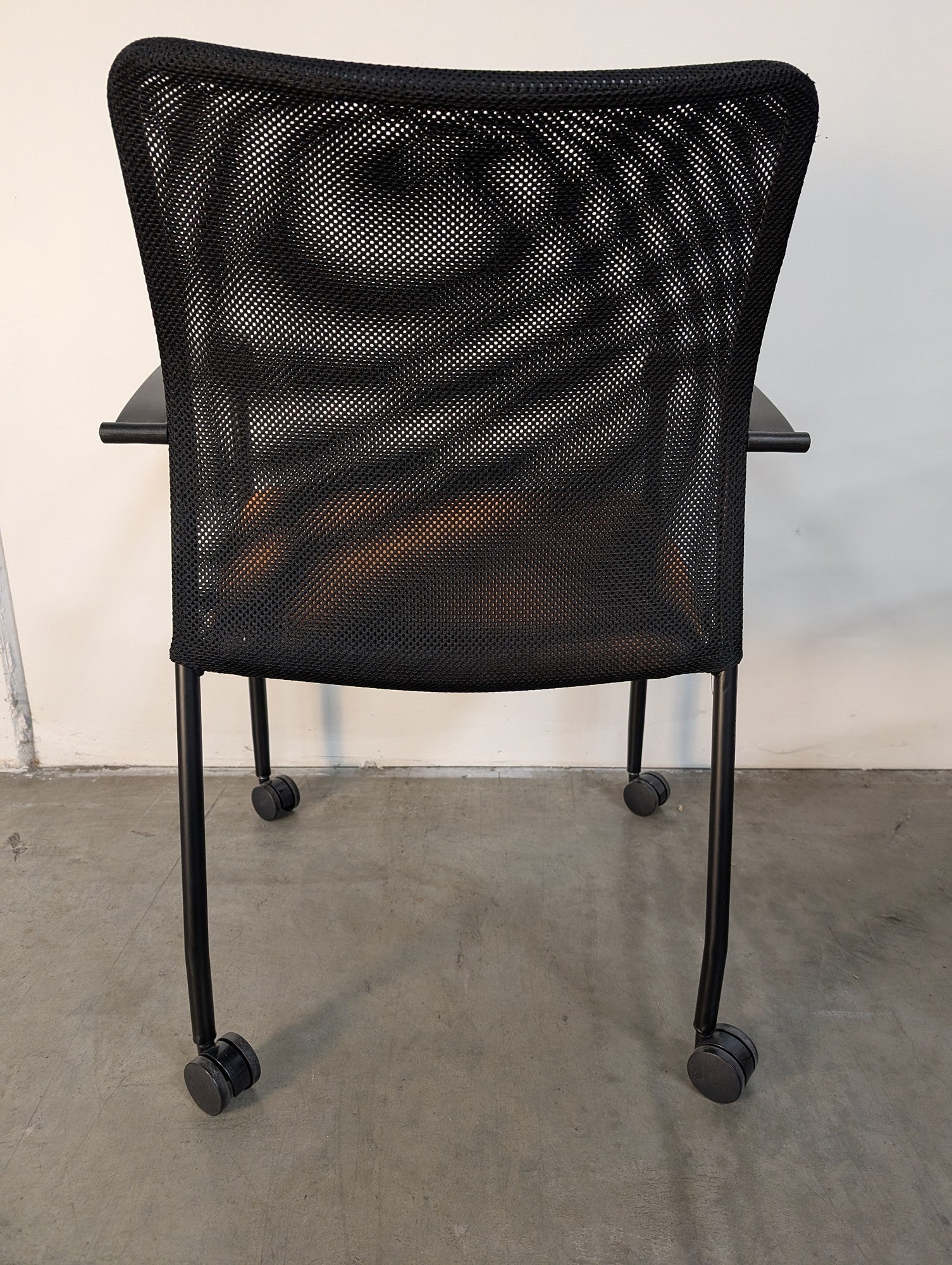 Compel Mesh Back Task Chair with Orange Fabric Seat and Casters