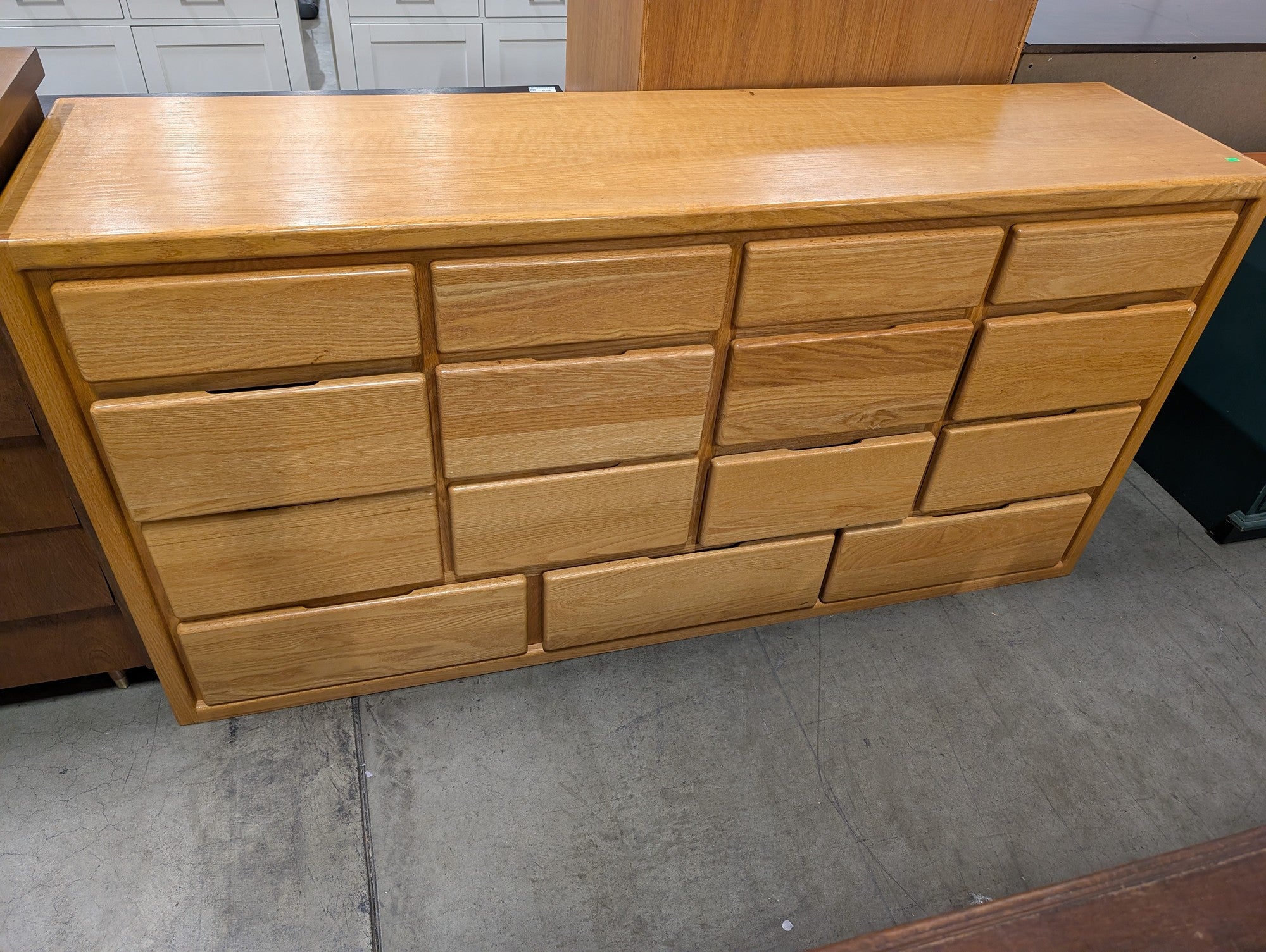 Natural Wood Multi-Drawer Dresser Cabinet