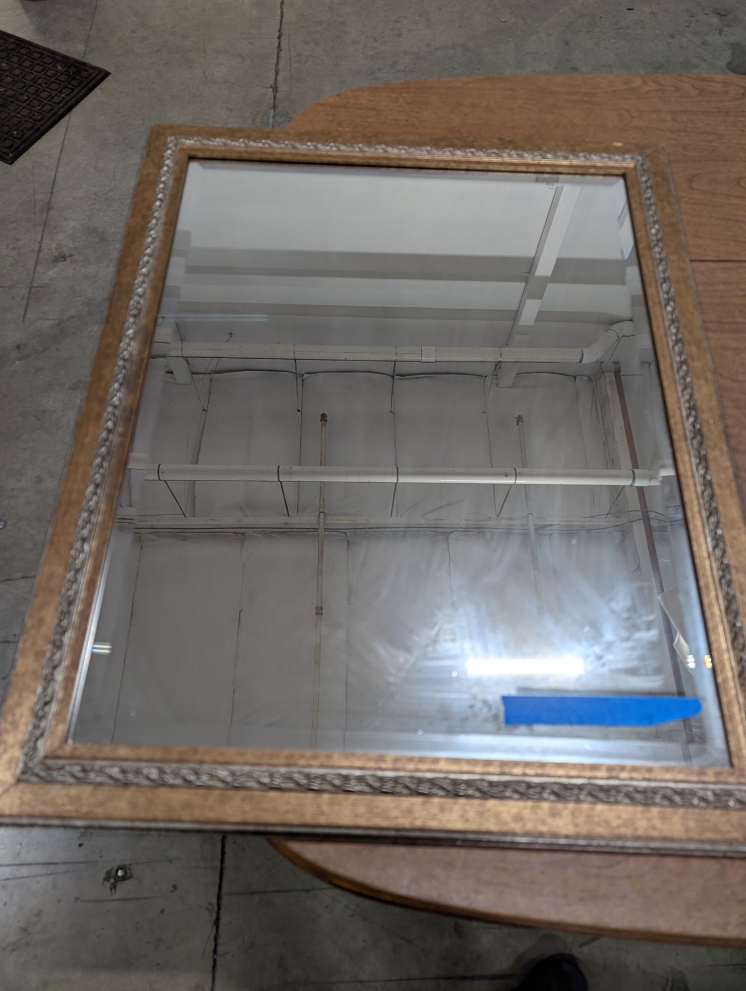 Ornate Gold-Toned Rectangular Wall Mirror