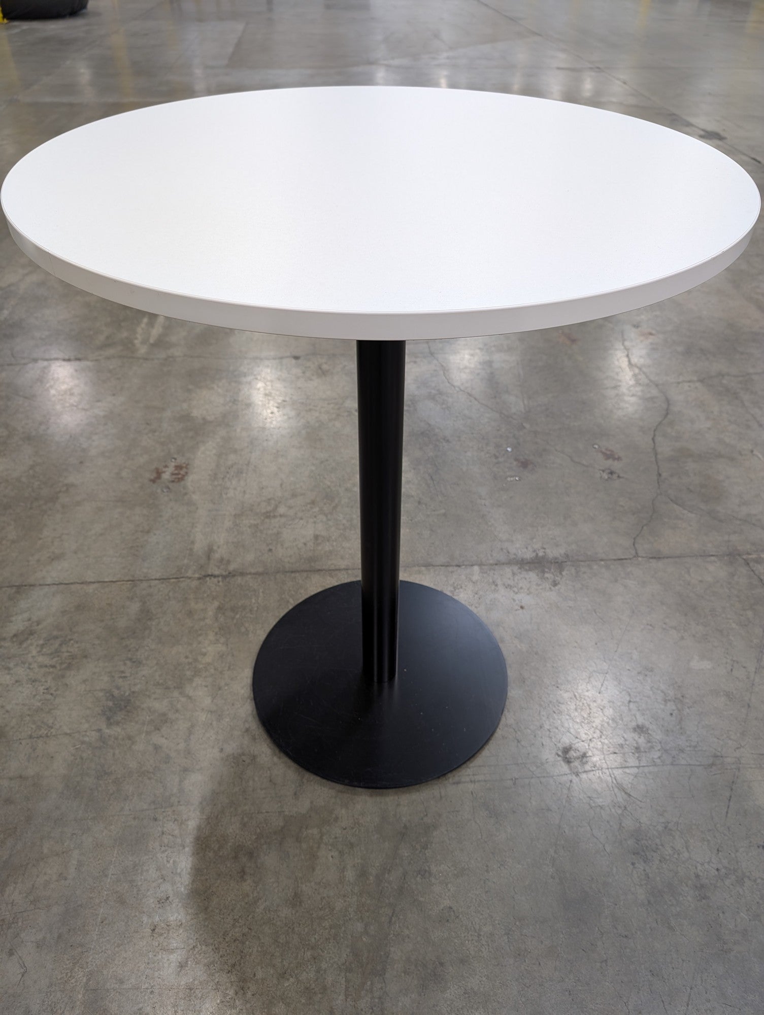 Modern White Round Bar Height Pedestal Table