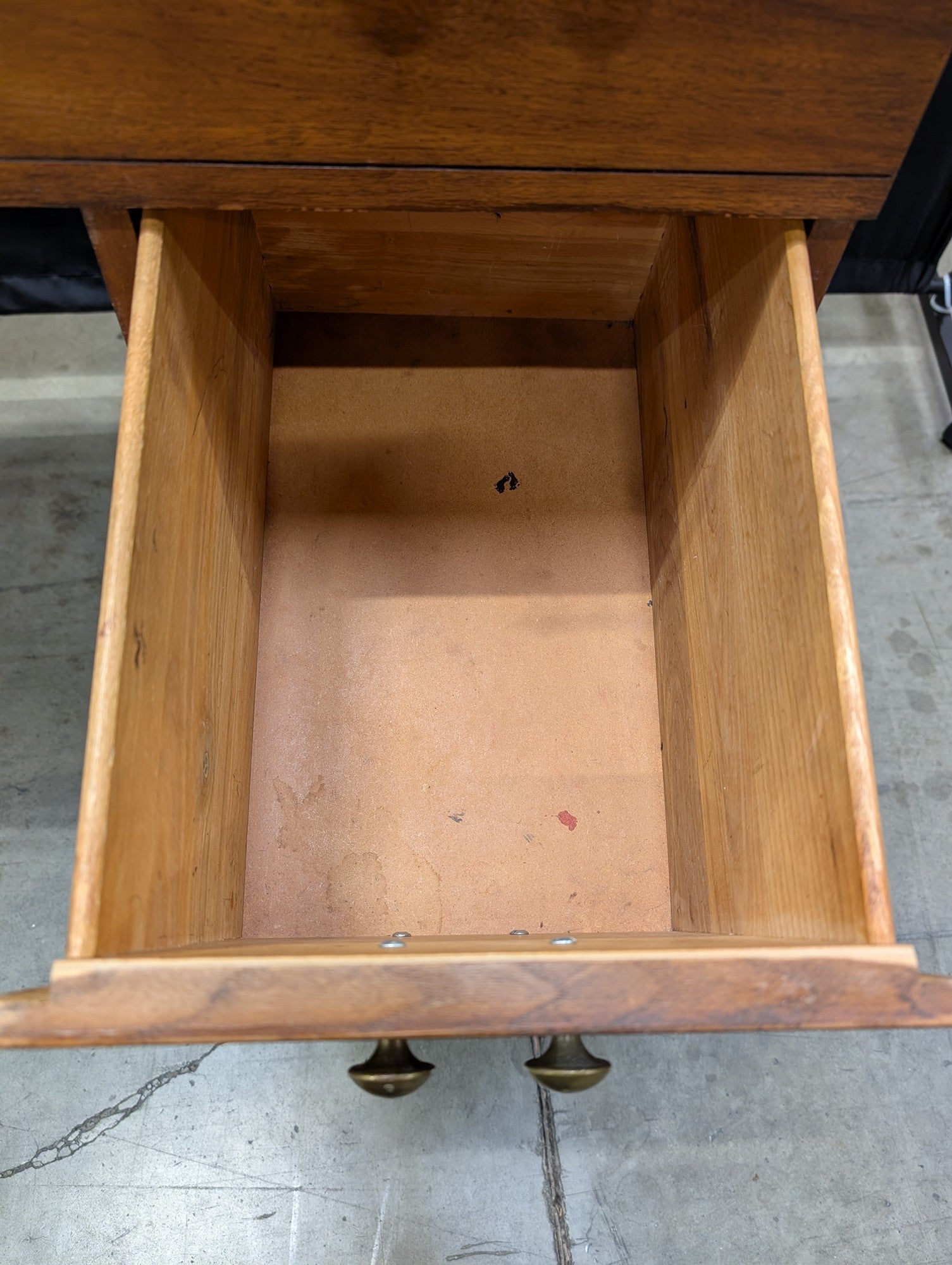 Vintage Mid-Century Modern Wood Sewing Machine Cabinet Desk with Drawers