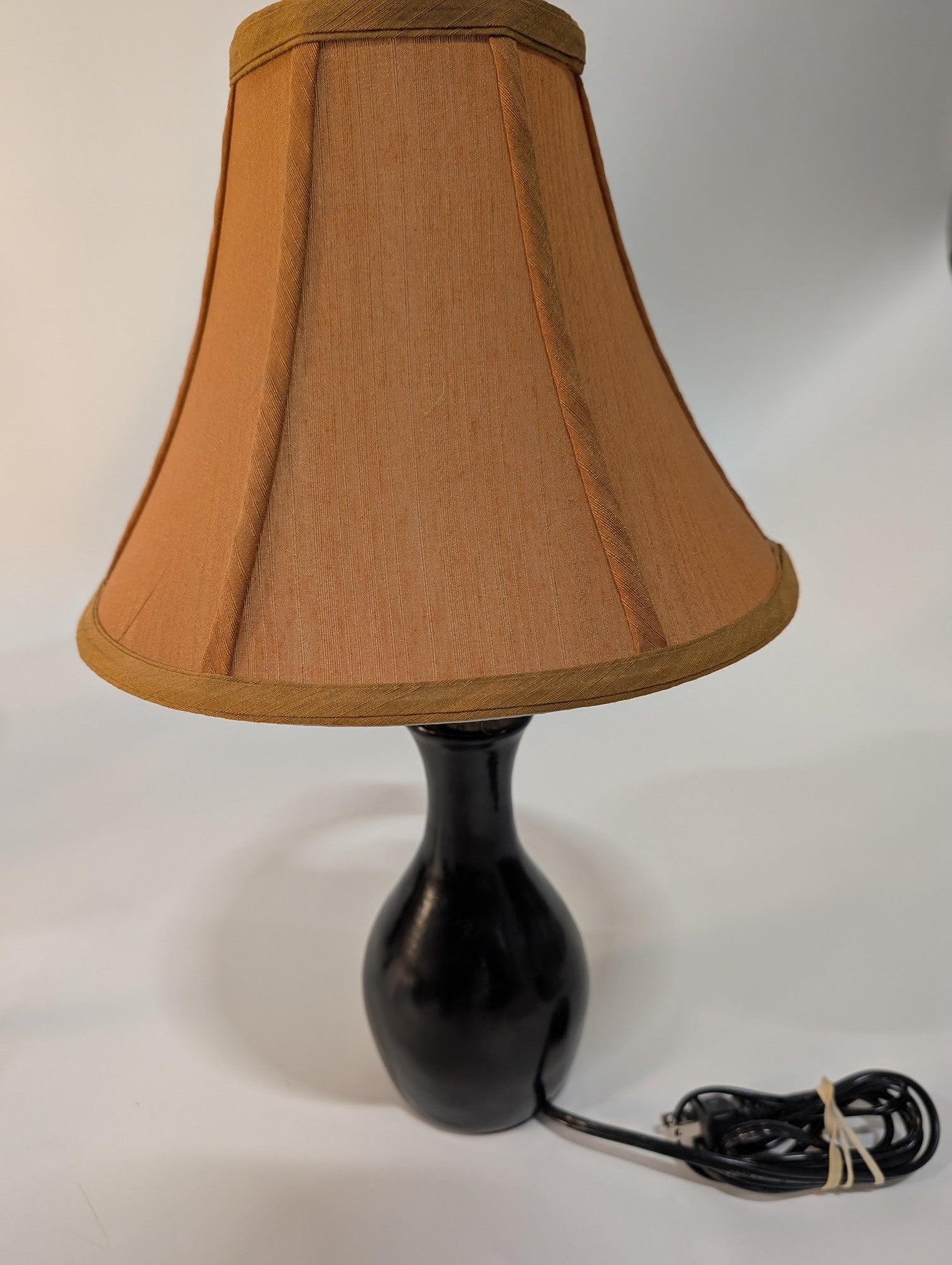 Modern Black Base Table Lamp with Tapered Fabric Shade