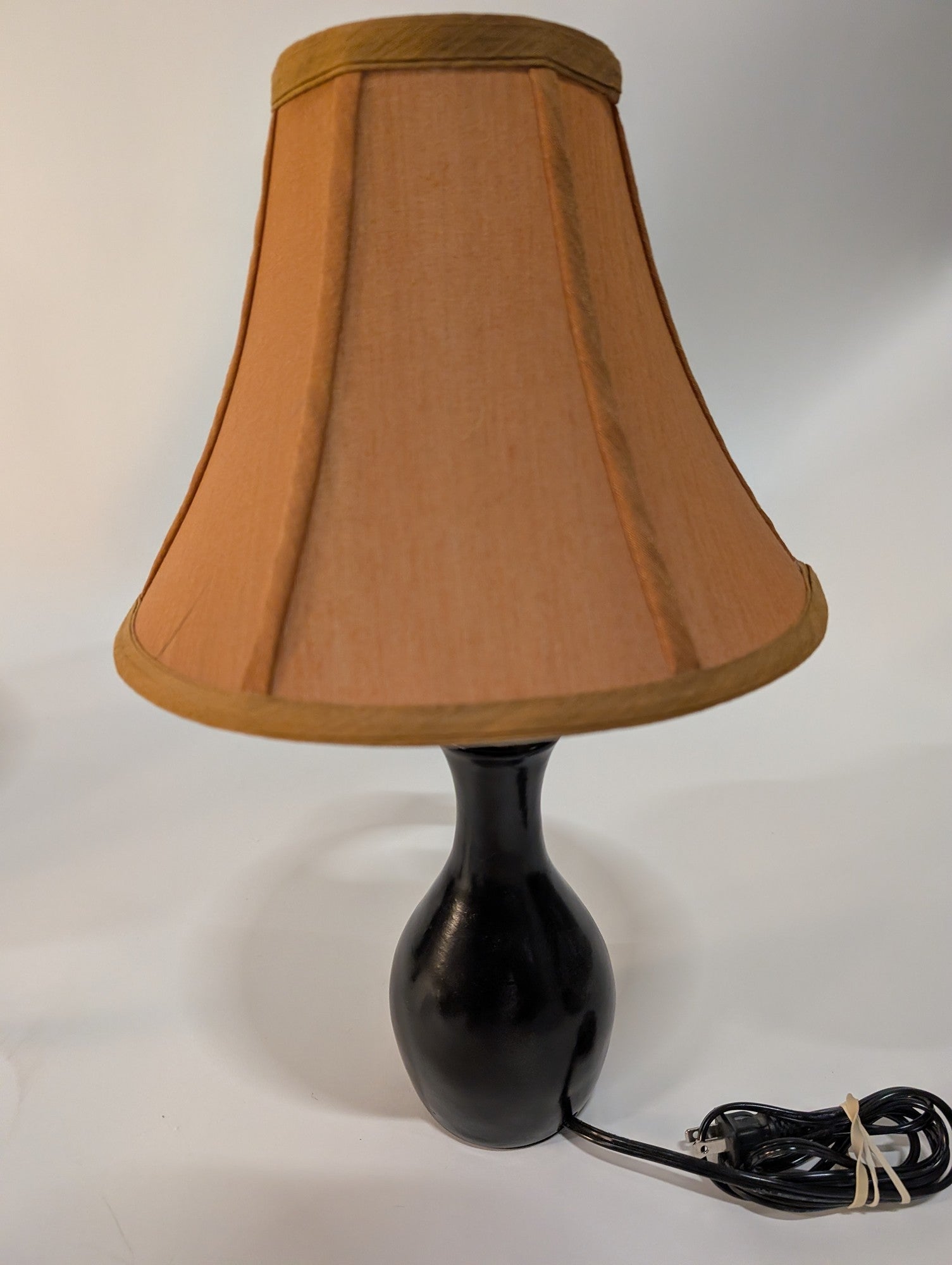 Modern Black Base Table Lamp with Tapered Fabric Shade