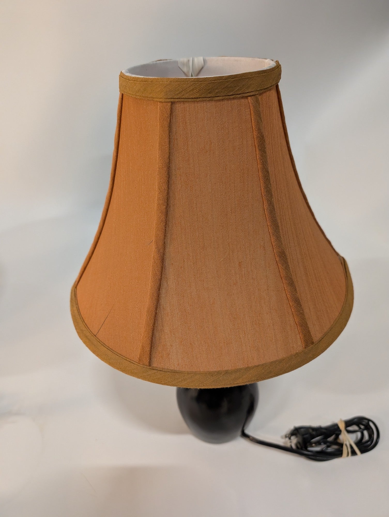 Modern Black Base Table Lamp with Tapered Fabric Shade