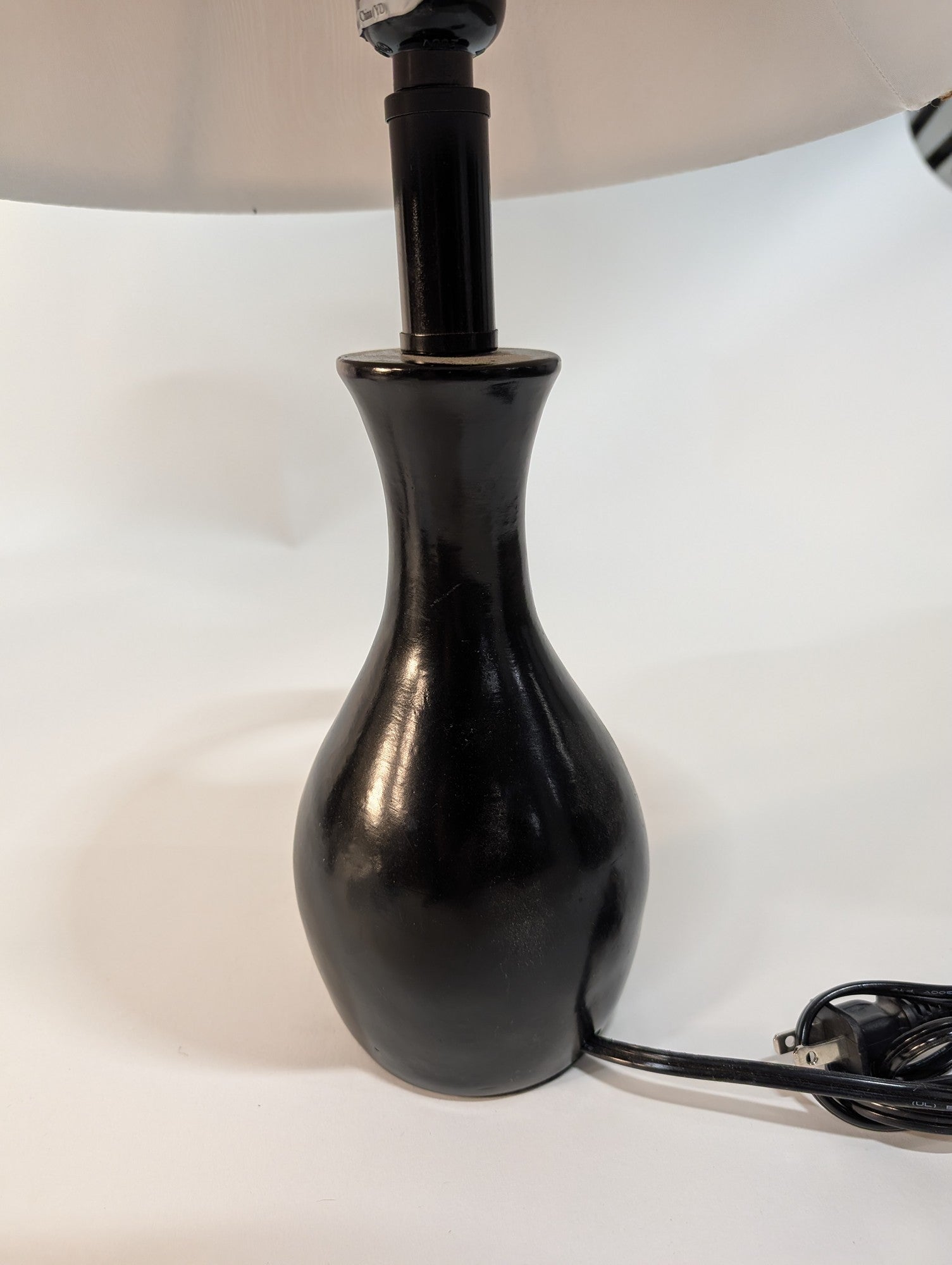 Modern Black Base Table Lamp with Tapered Fabric Shade