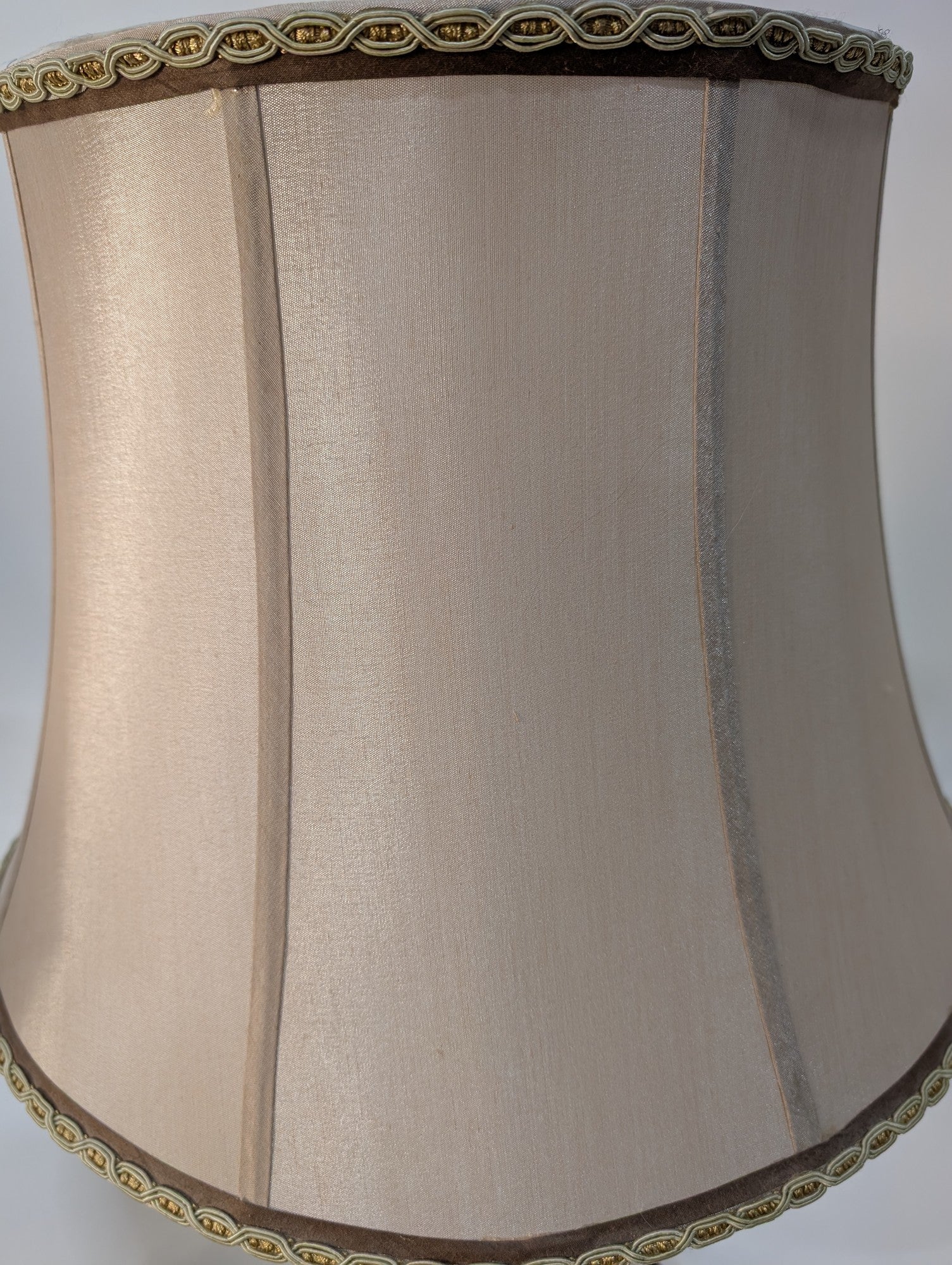 Classic Bell Shade Table Lamp with Dark Sculpted Base