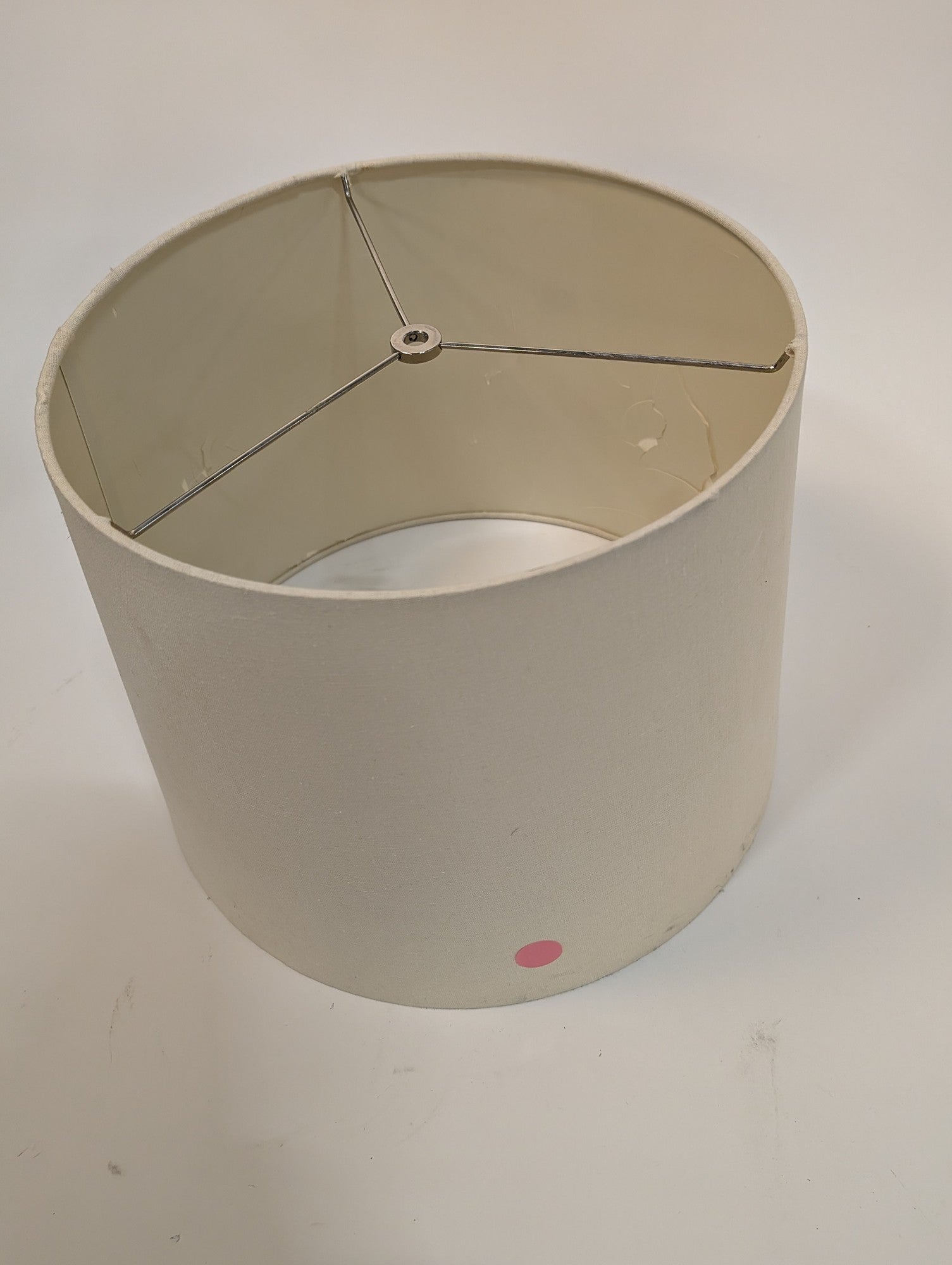 Neutral Cylindrical Fabric Lampshade with Spider Fitter