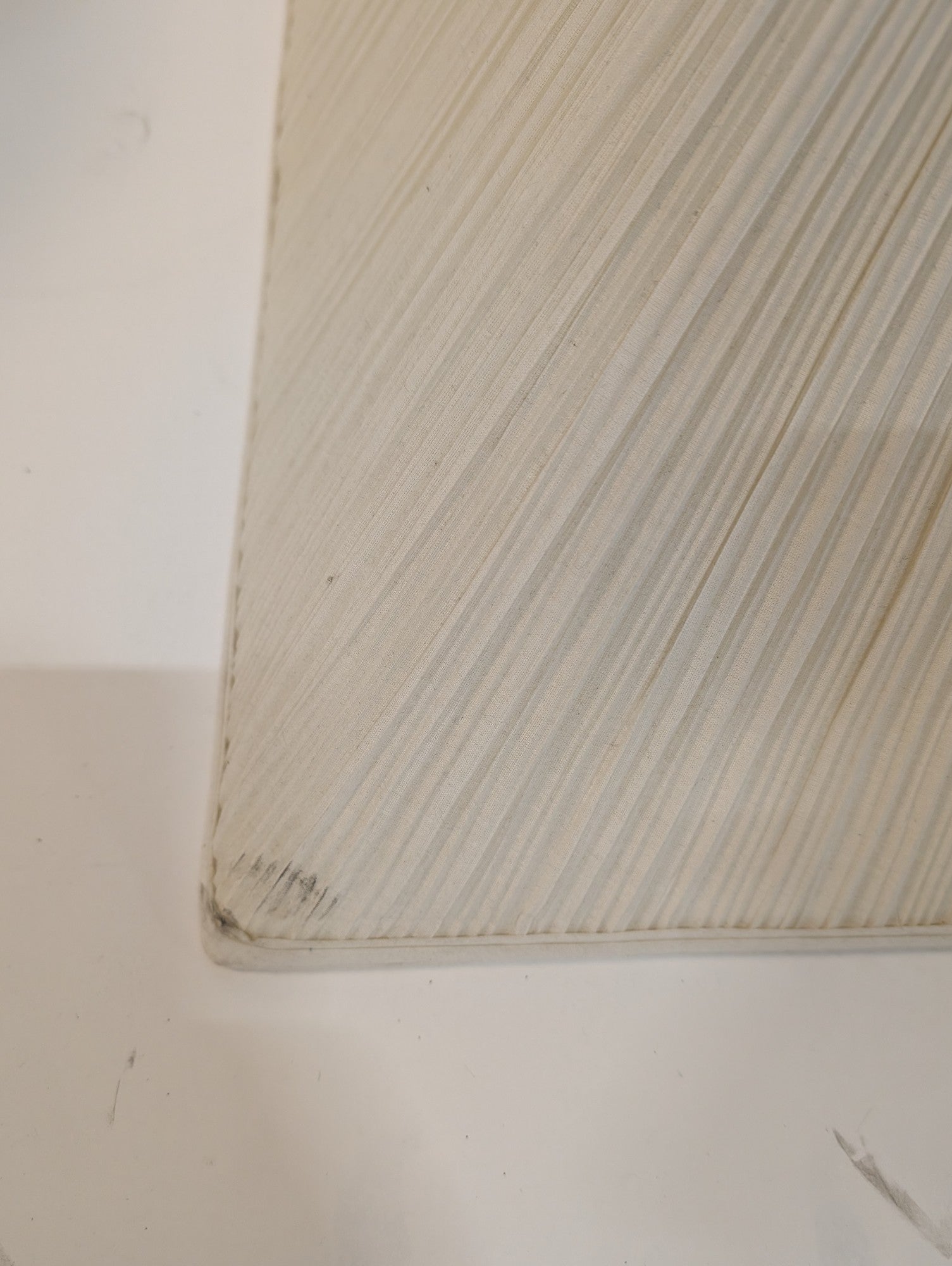 Pleated Fabric Tapered Square Lampshade, Off-White
