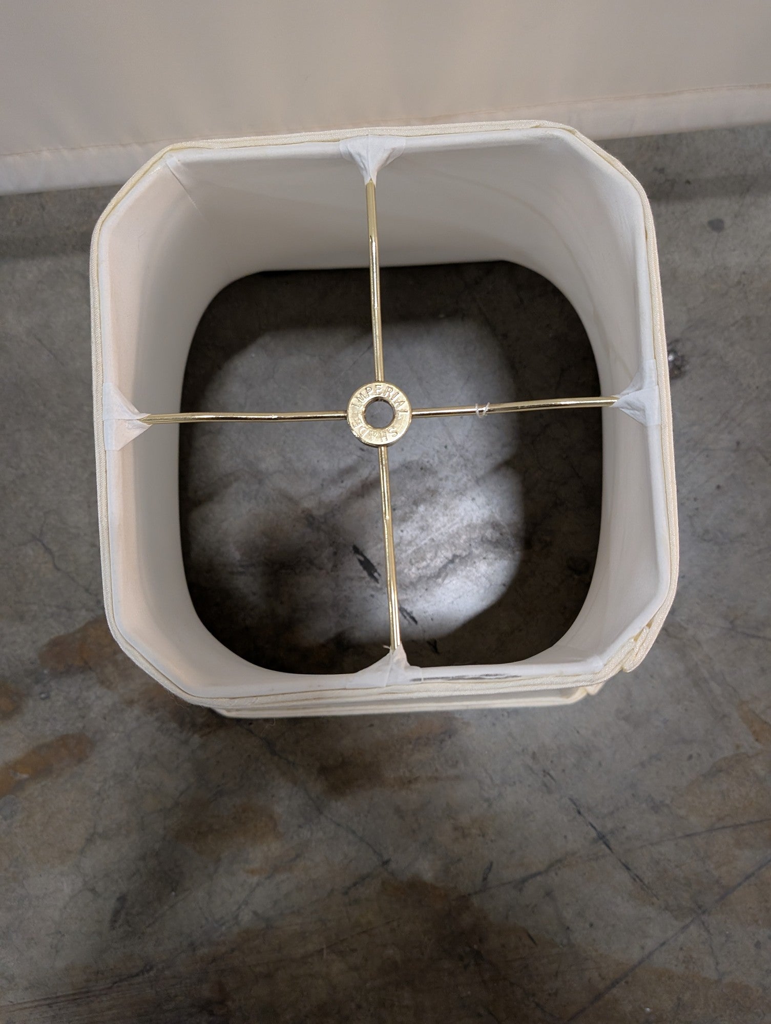 Imperial Shade Tapered Square Off-White Fabric Lamp Shade