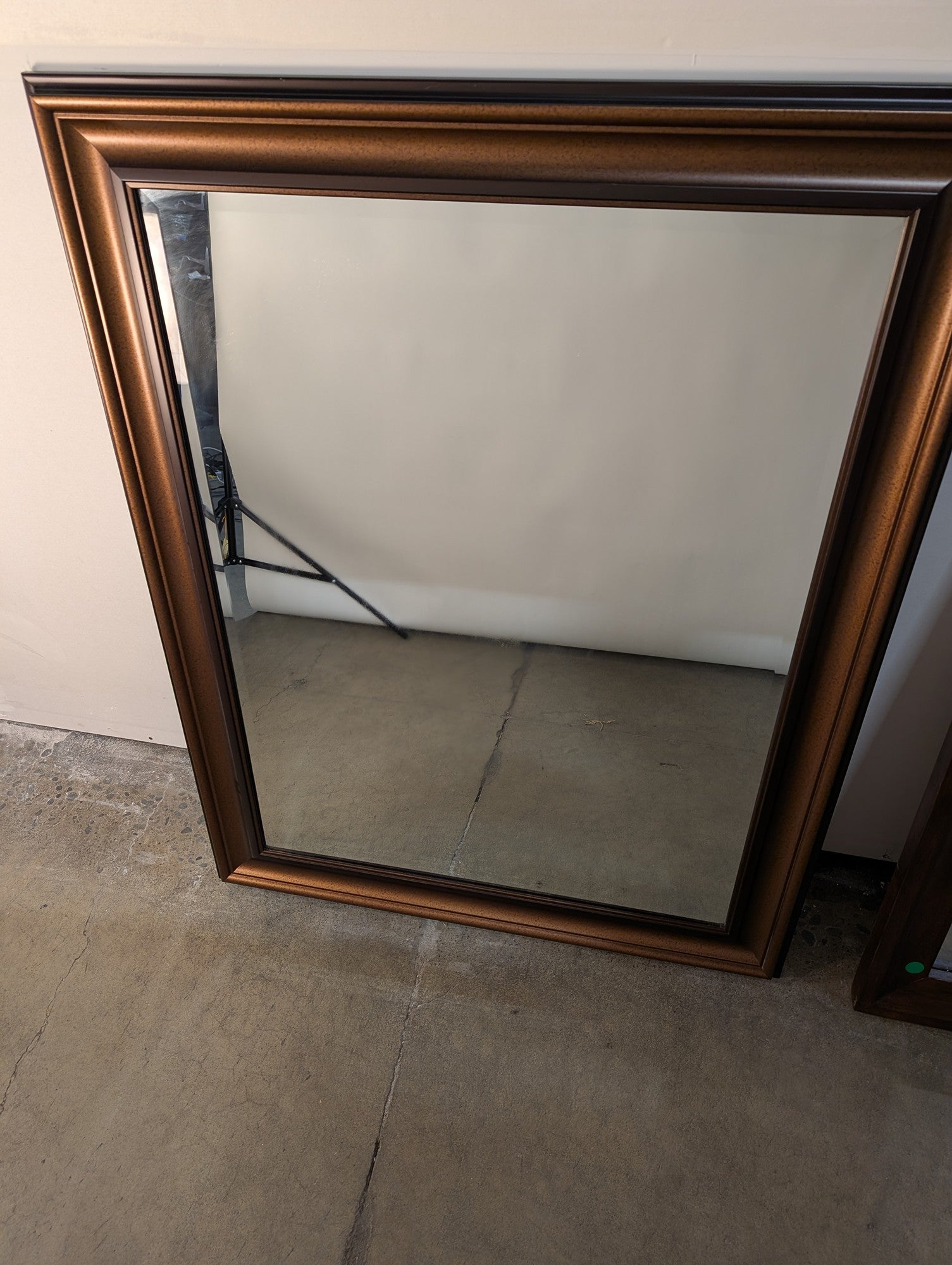 Bronze-Toned Wood Framed Rectangular Wall Mirror