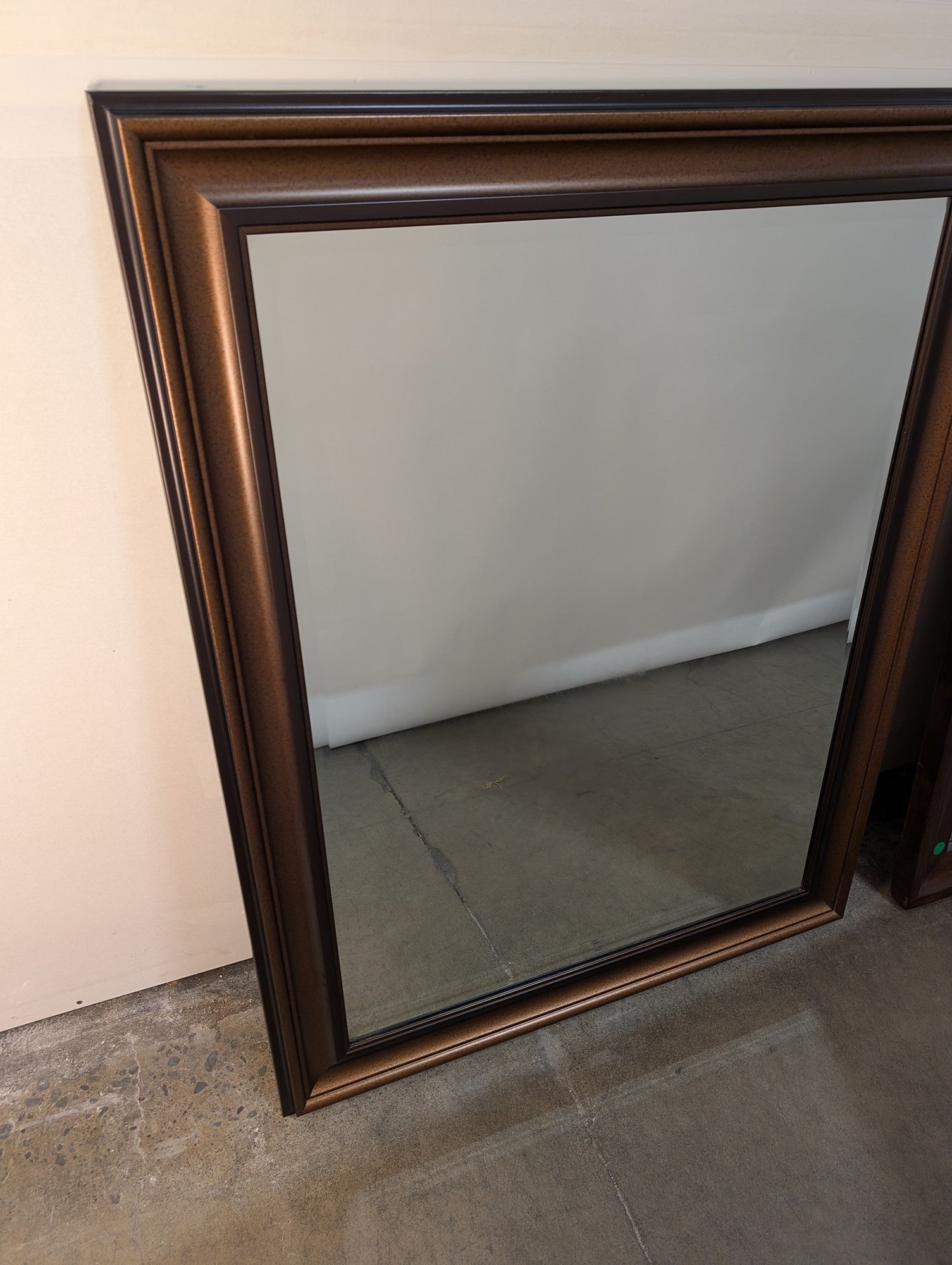 Bronze-Toned Wood Framed Rectangular Wall Mirror