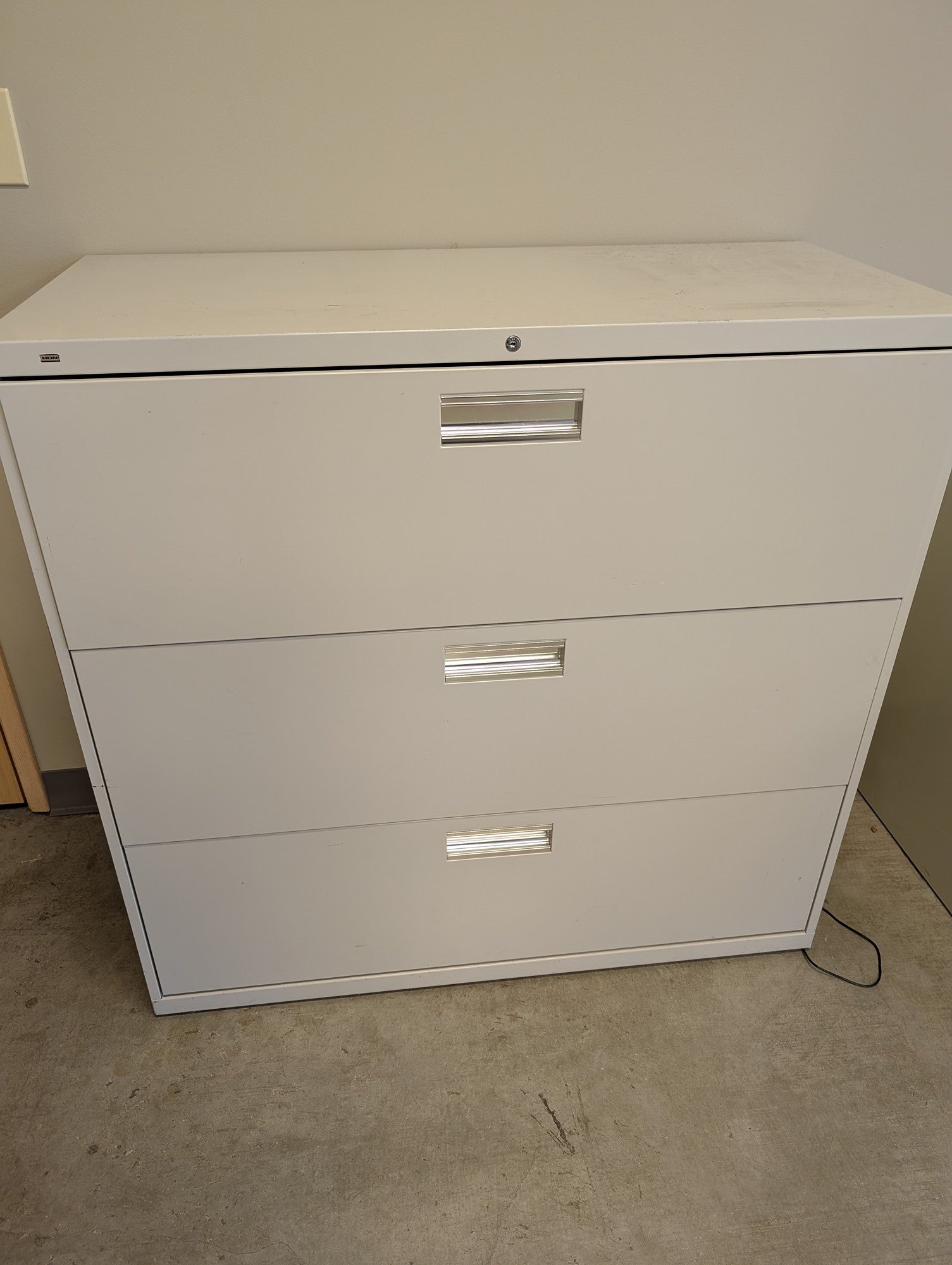 HON Three-Drawer Lateral Filing Cabinet (No Key)