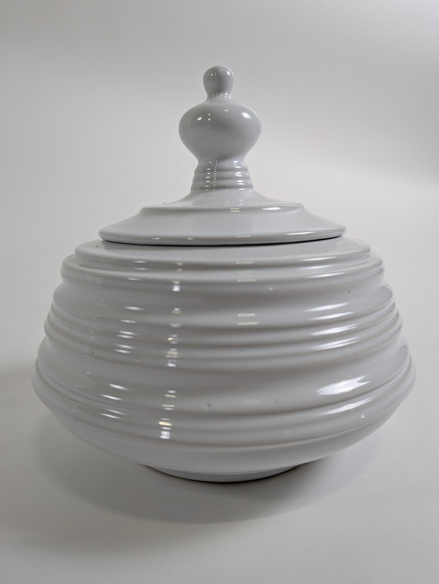 TRAM Ribbed Ceramic Lidded Storage Jar