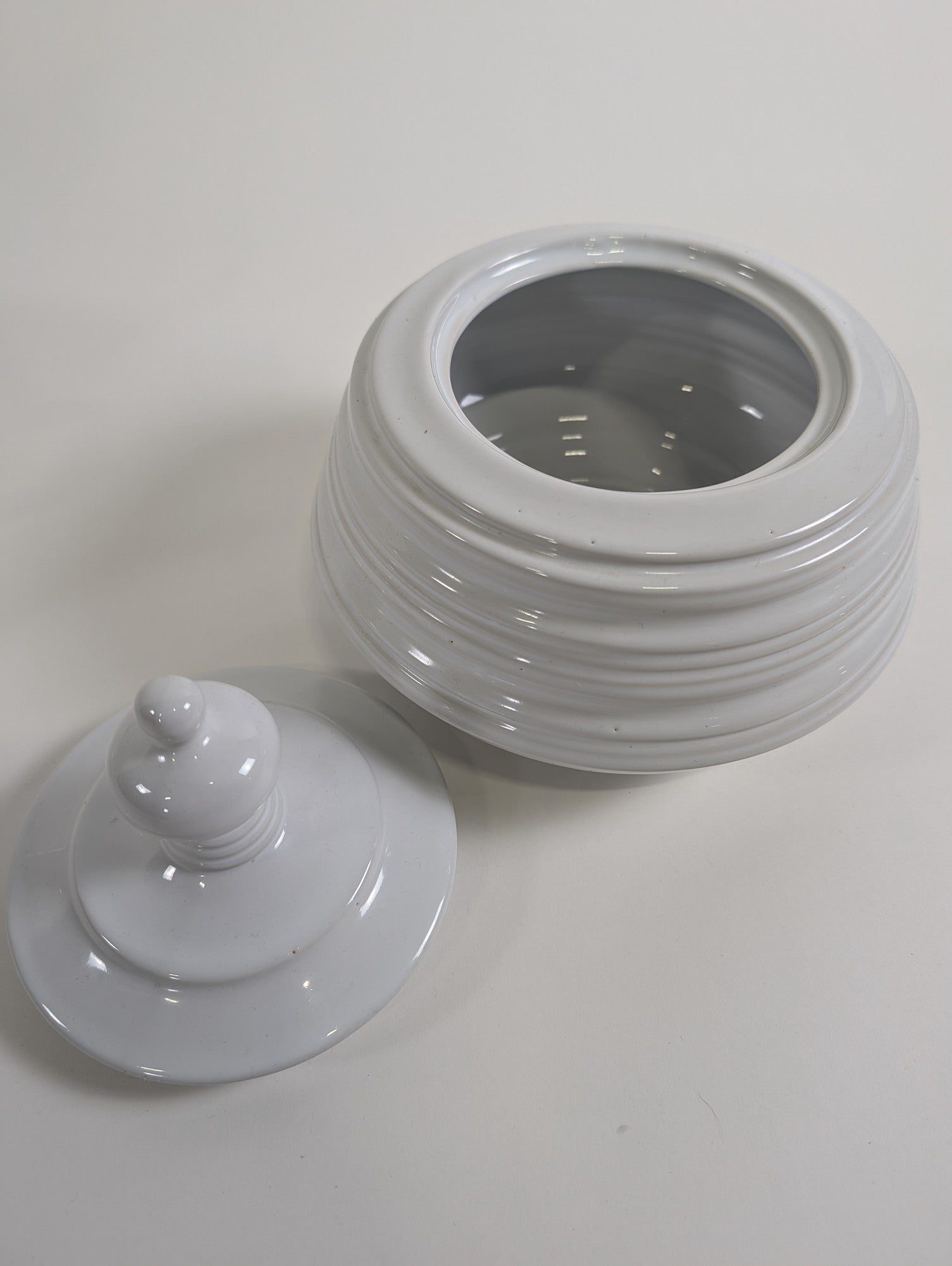 TRAM Ribbed Ceramic Lidded Storage Jar