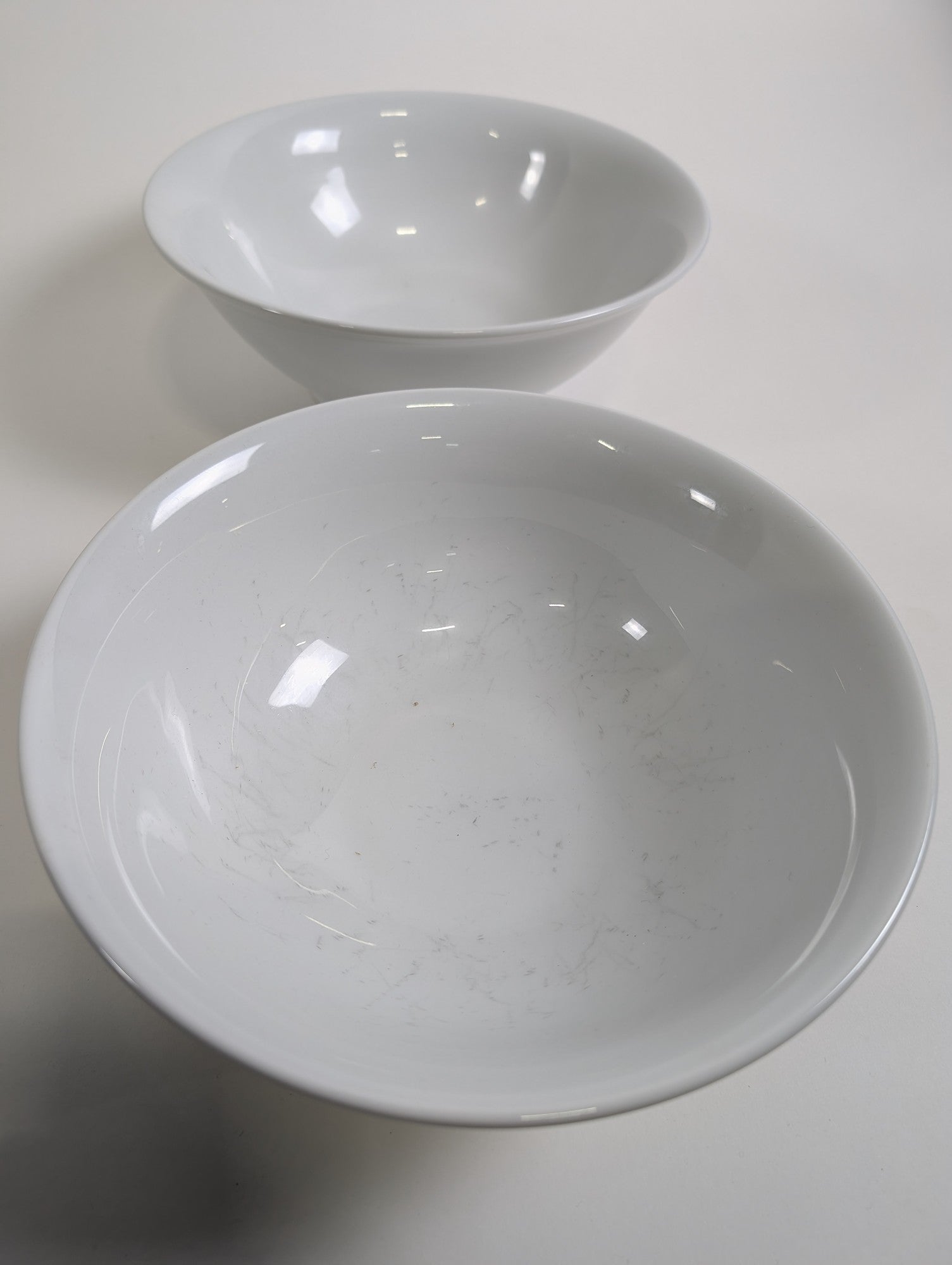 REVOL FRANCE Classic White Porcelain Serving Bowls Set of 2