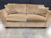 Plush Tan Velvet Two-Seater Sofa with Flared Arms