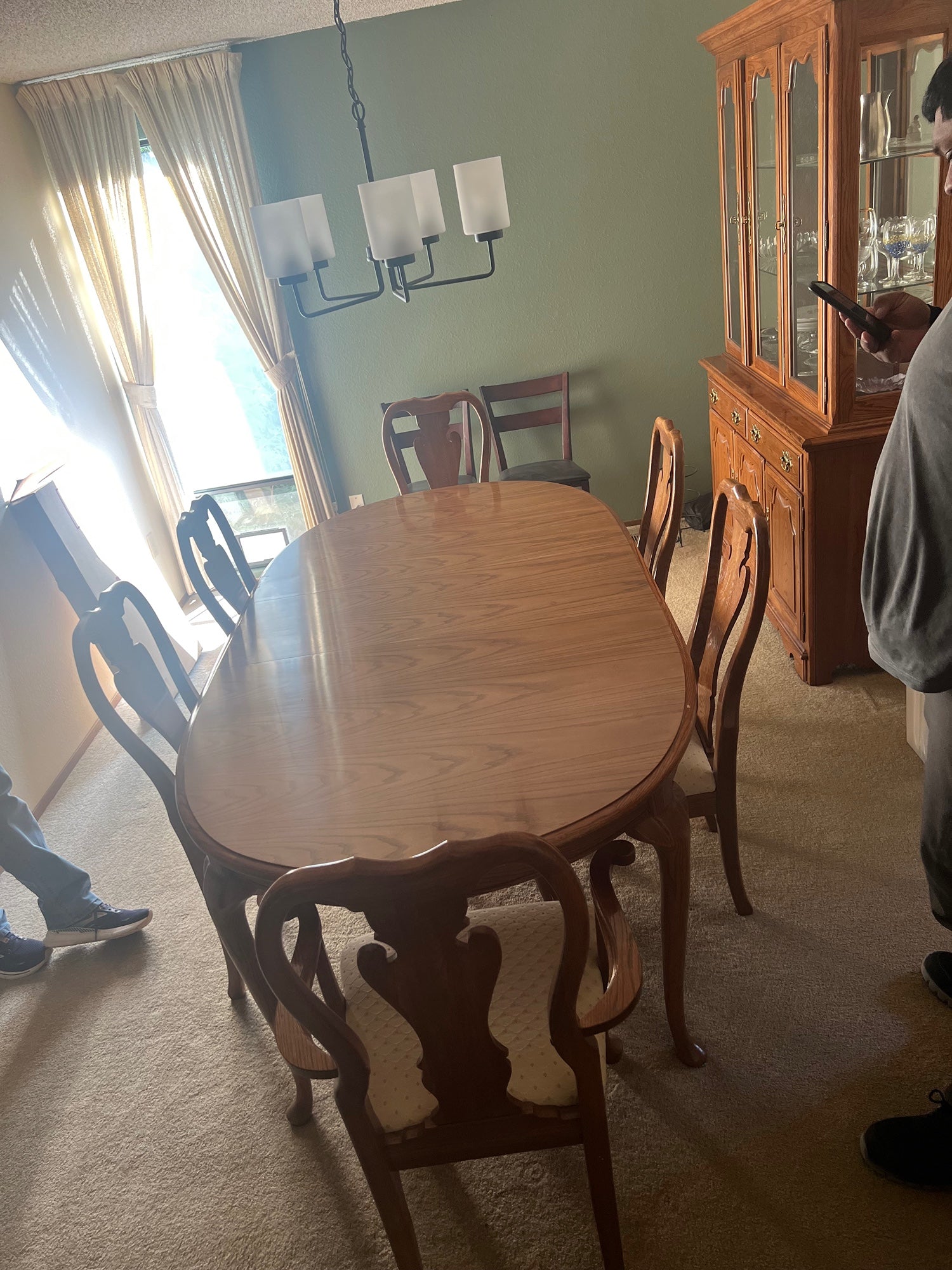 Thomasville Wood Dining Table with Six Chairs