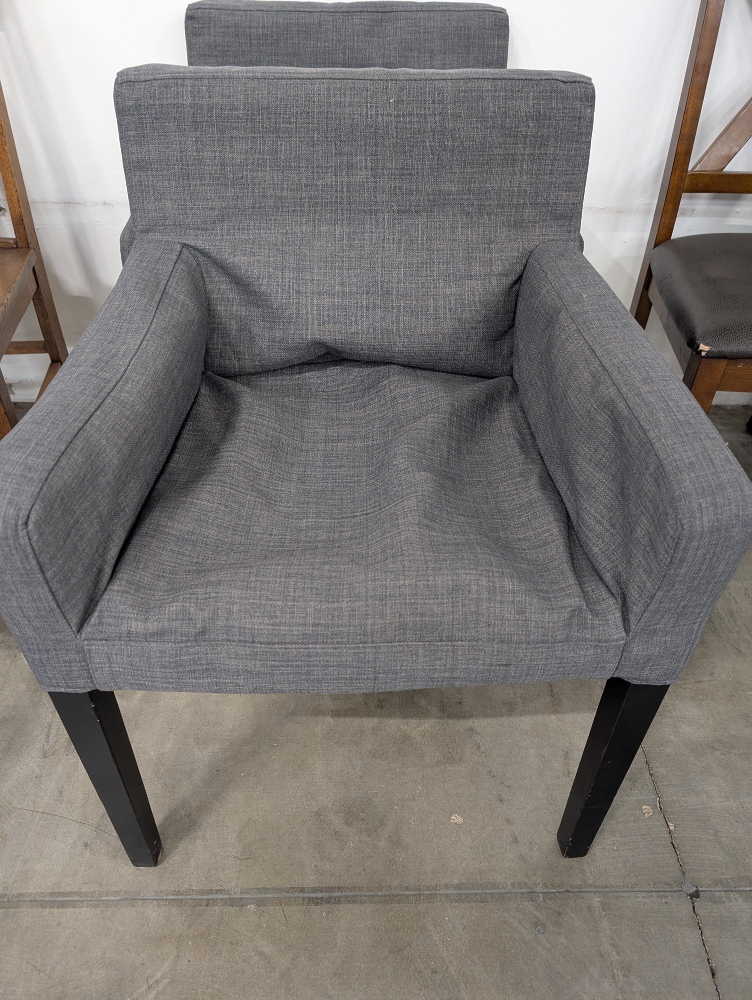 Pair of Modern Grey Fabric Armchair - Comfortable Upholstered Accent Chair