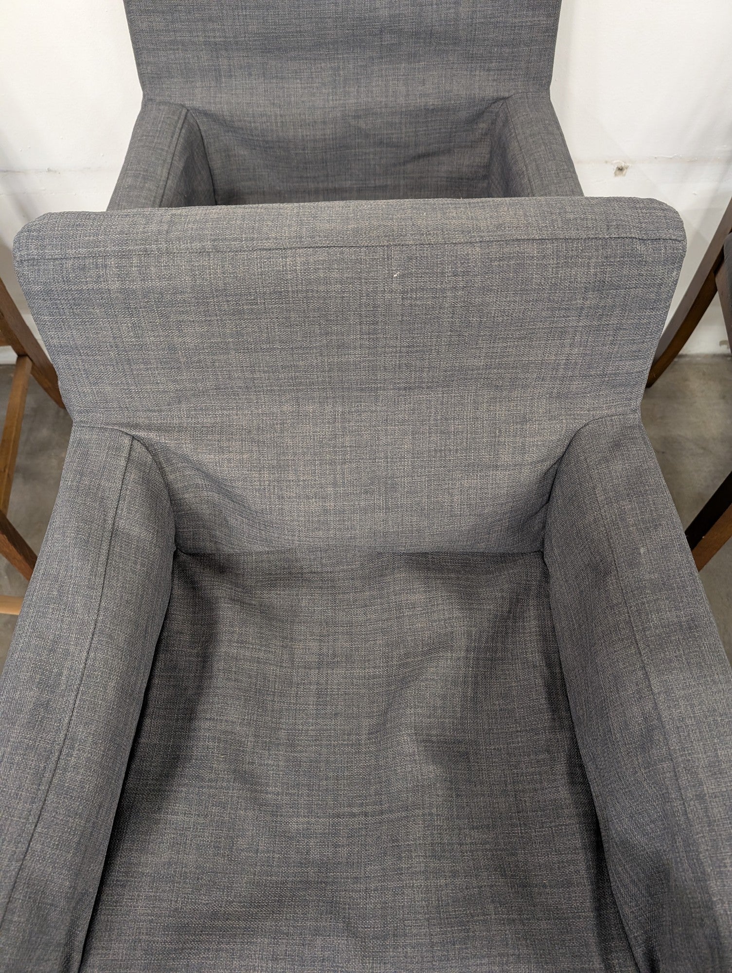Pair of Modern Grey Fabric Armchair - Comfortable Upholstered Accent Chair