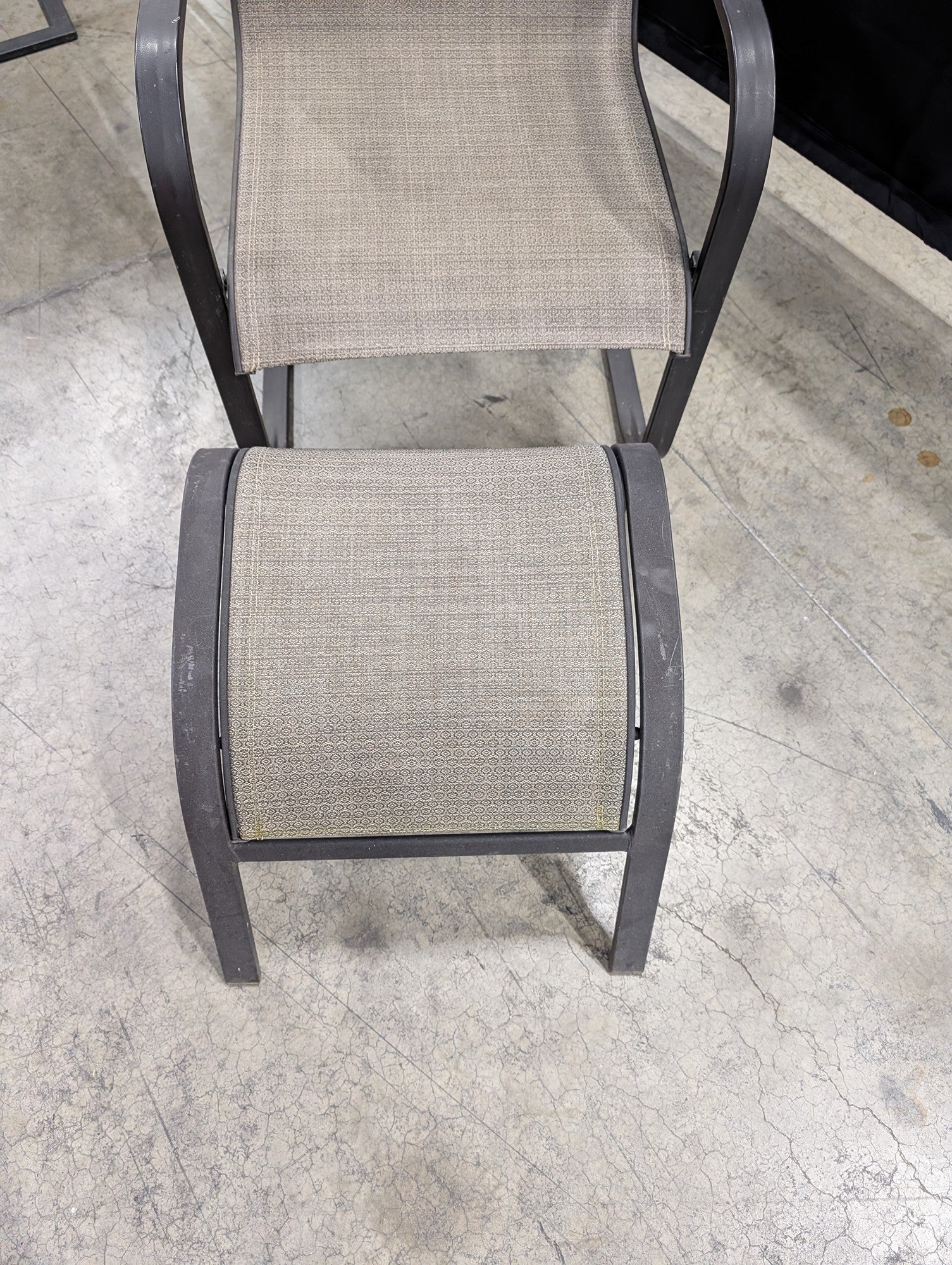 Outdoor Patio Sling Lounge Chair with Matching Ottoman