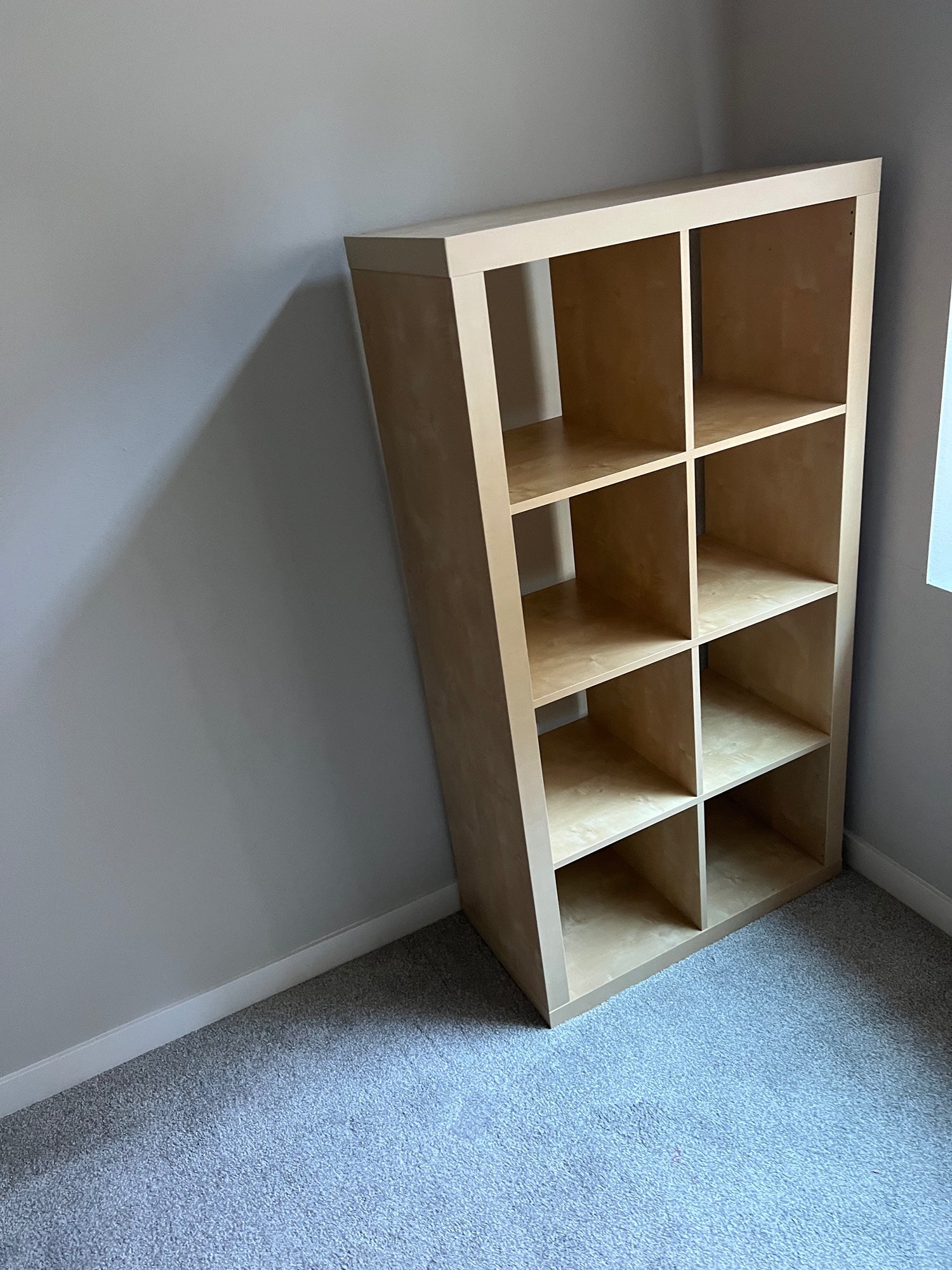 Versatile Light Wood-Tone Eight-Cubby Storage Unit