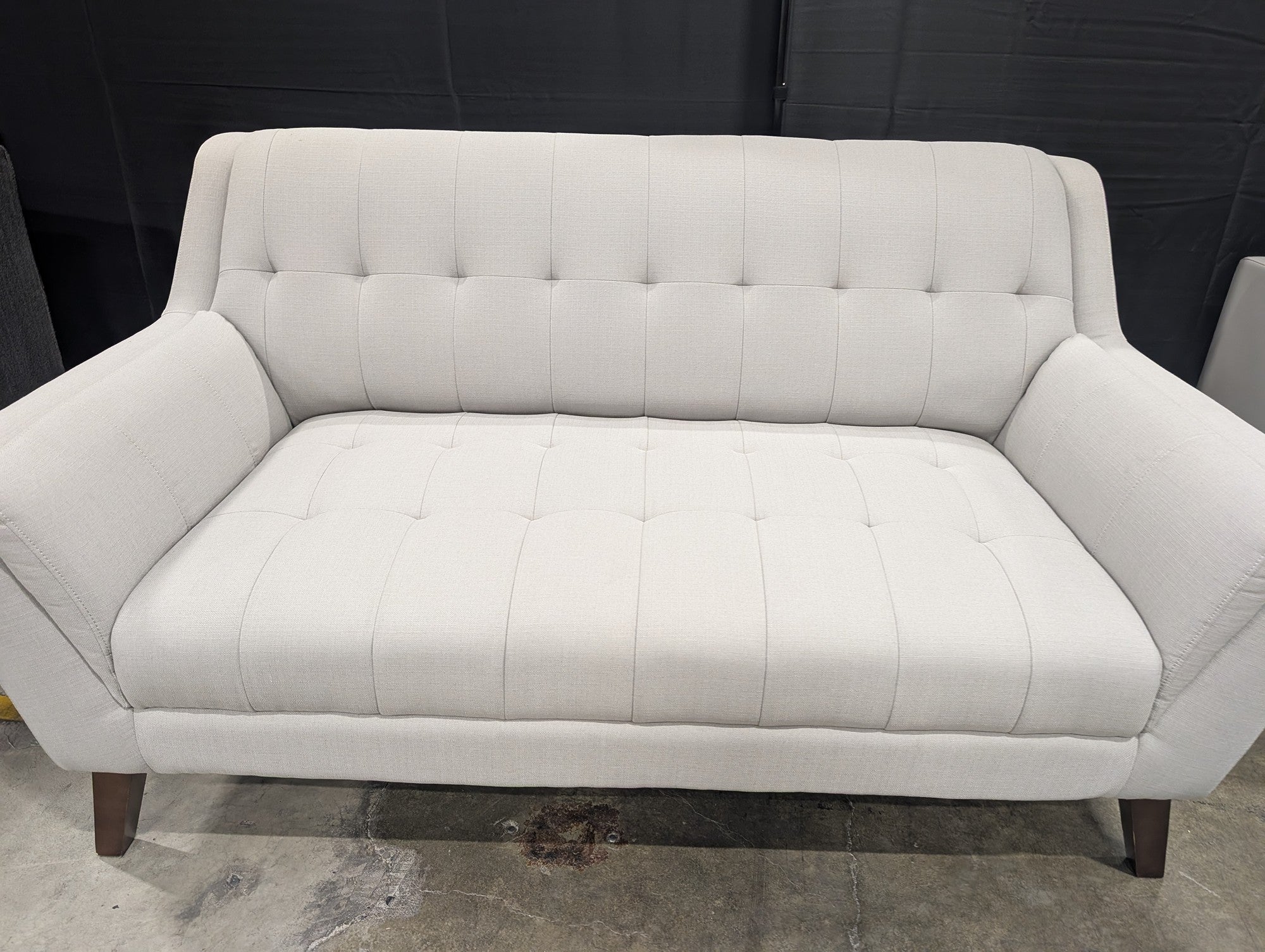 Modern Tufted Fabric Sofa with Tapered Legs