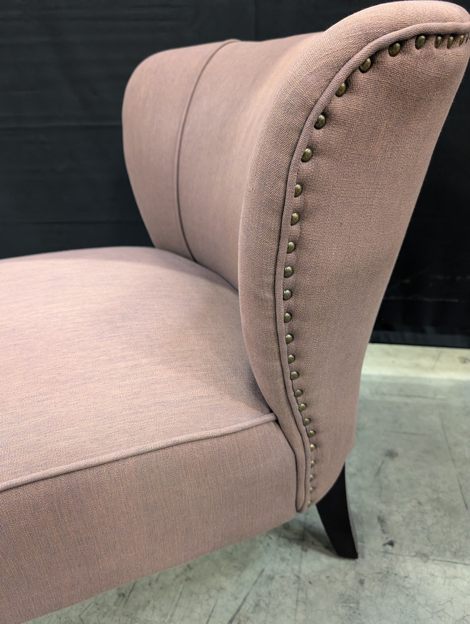 Upholstered Armless Accent Chair with Nailhead Trim