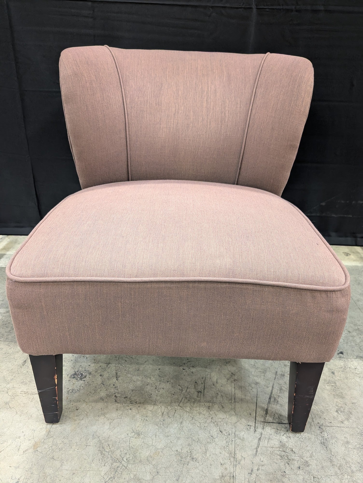 Upholstered Armless Accent Chair with Nailhead Trim