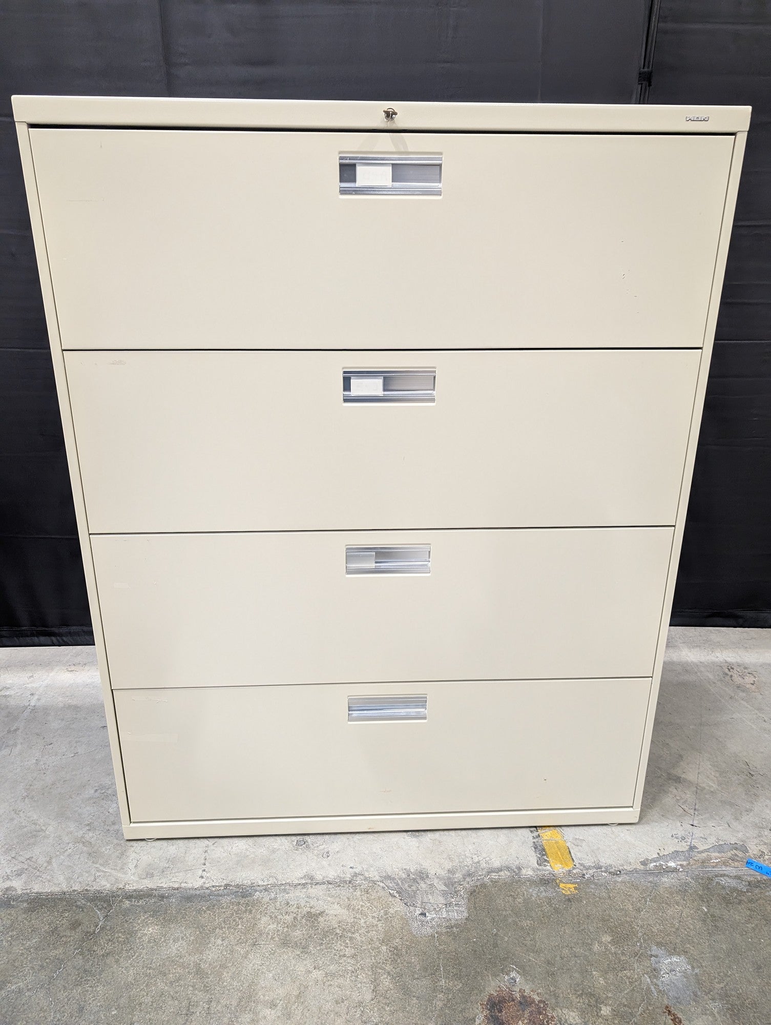 HON Sturdy Beige 4-Drawer Lateral Filing Cabinet