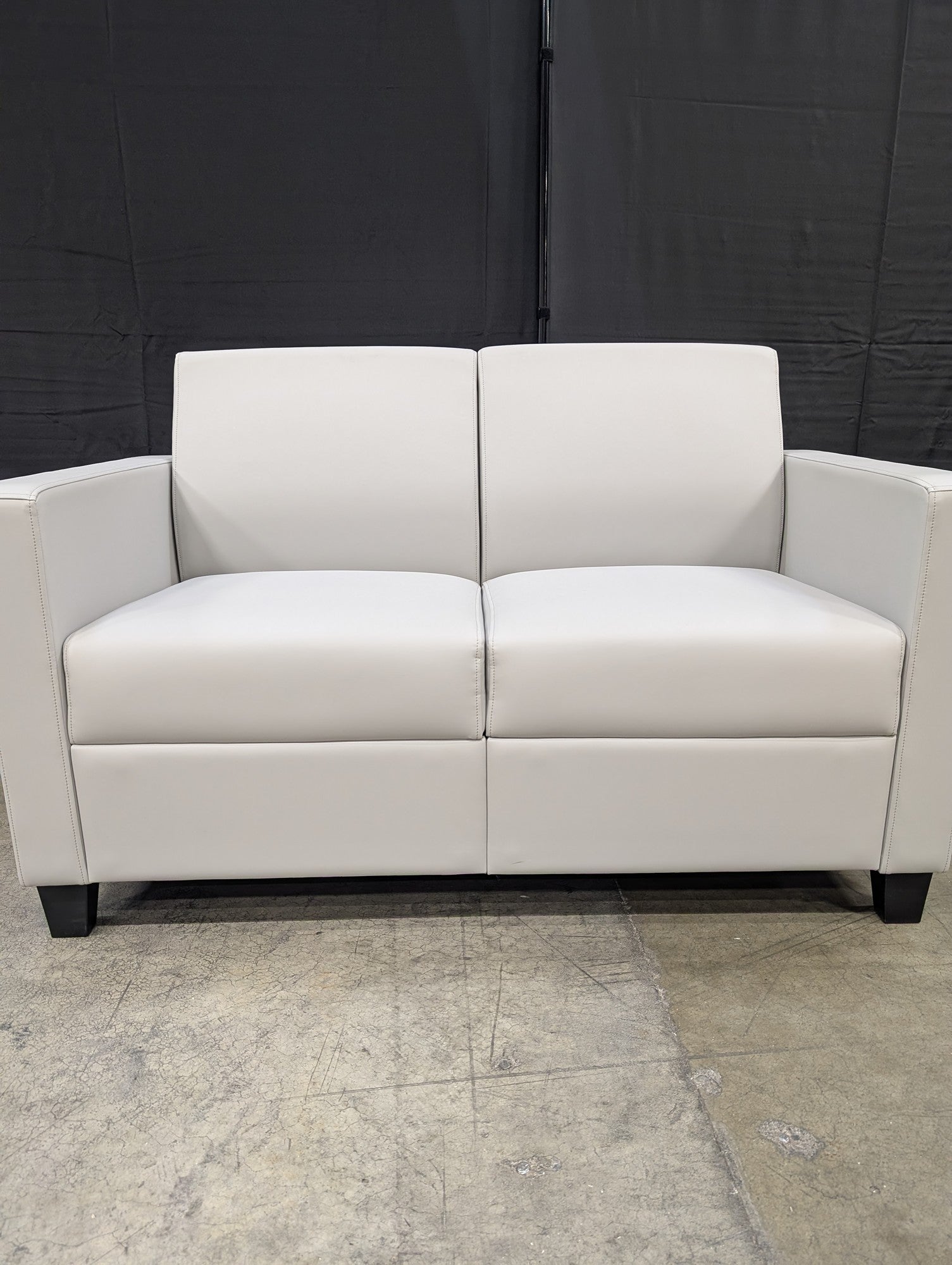Modern Light Grey Two-Seater Sofa