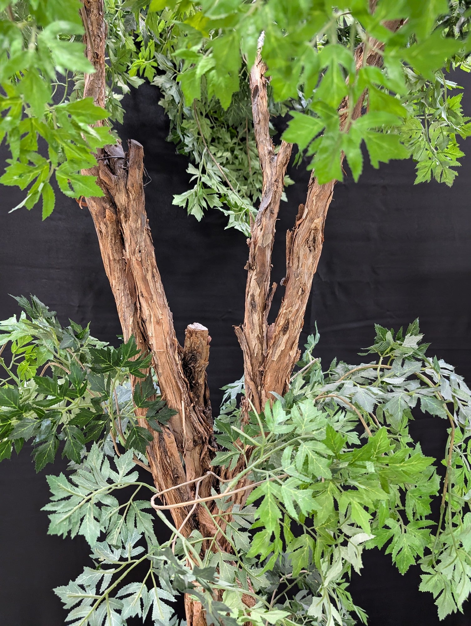 Tall Artificial Green Plant in Woven Basket Planter