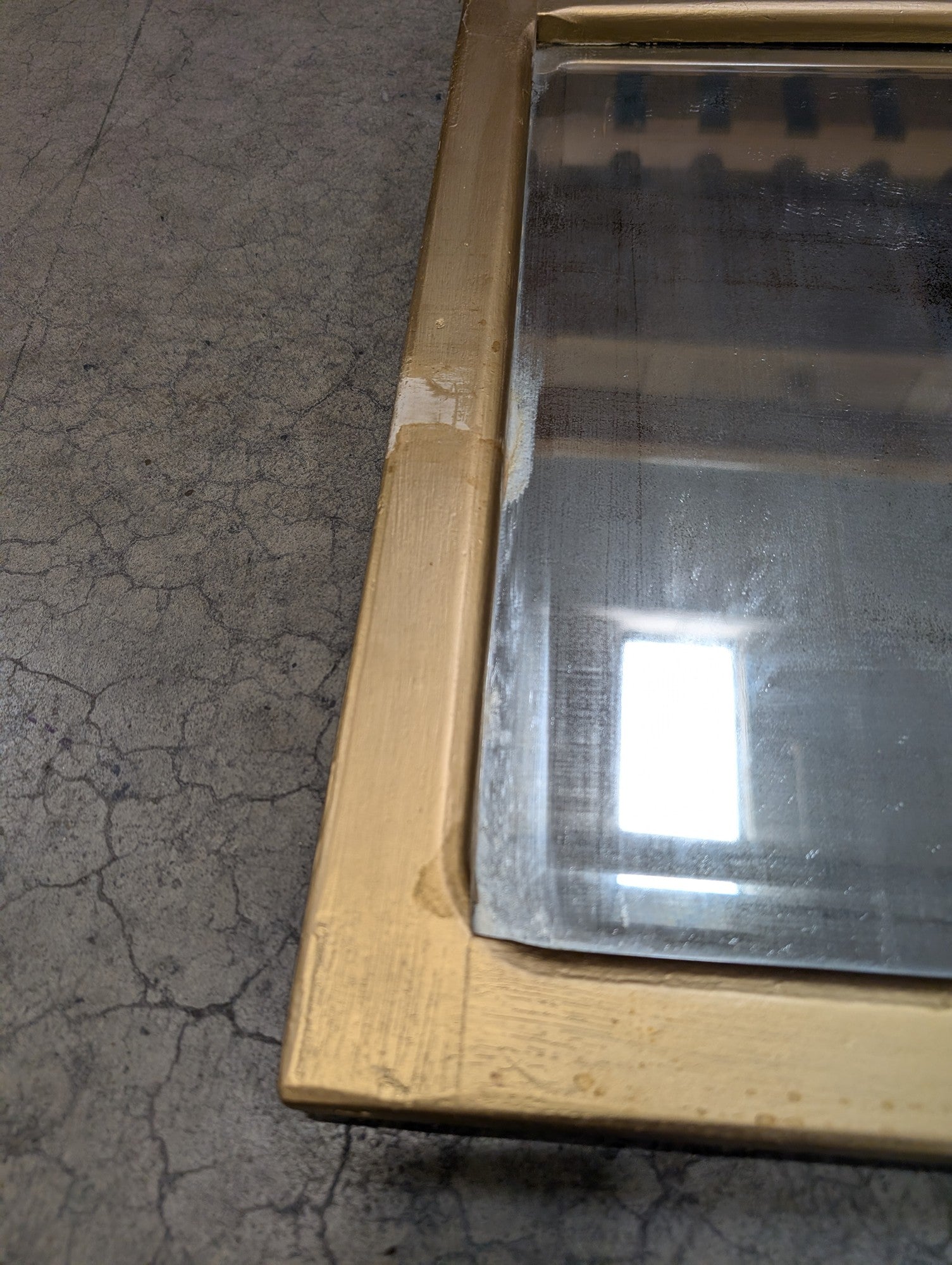 Rectangular Gold-Tone Wall Mirror