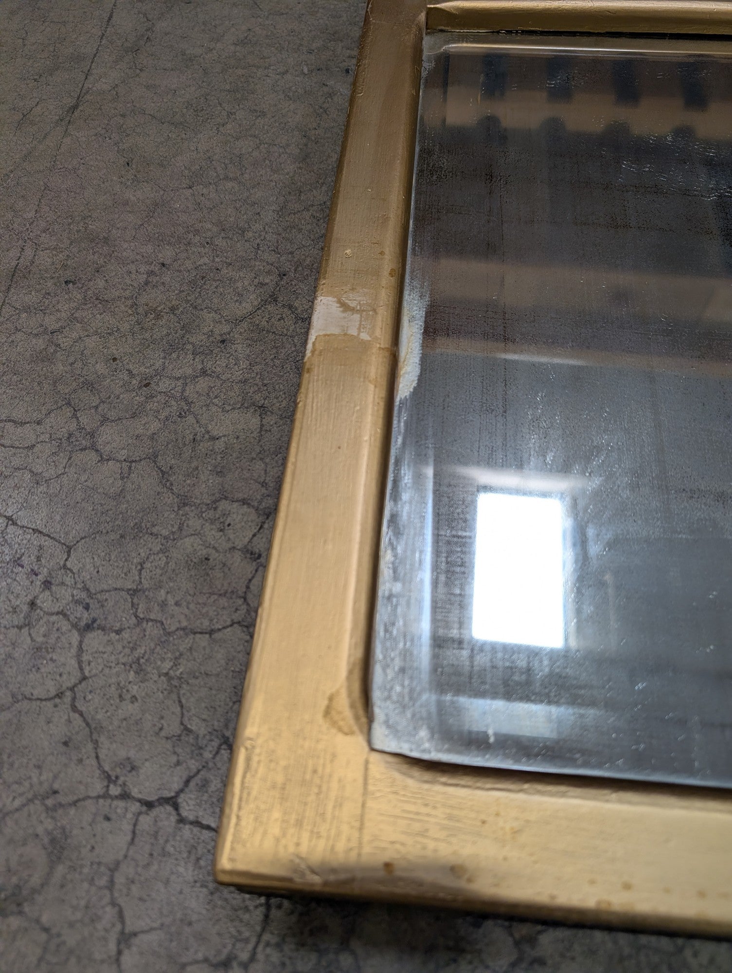 Rectangular Gold-Tone Wall Mirror