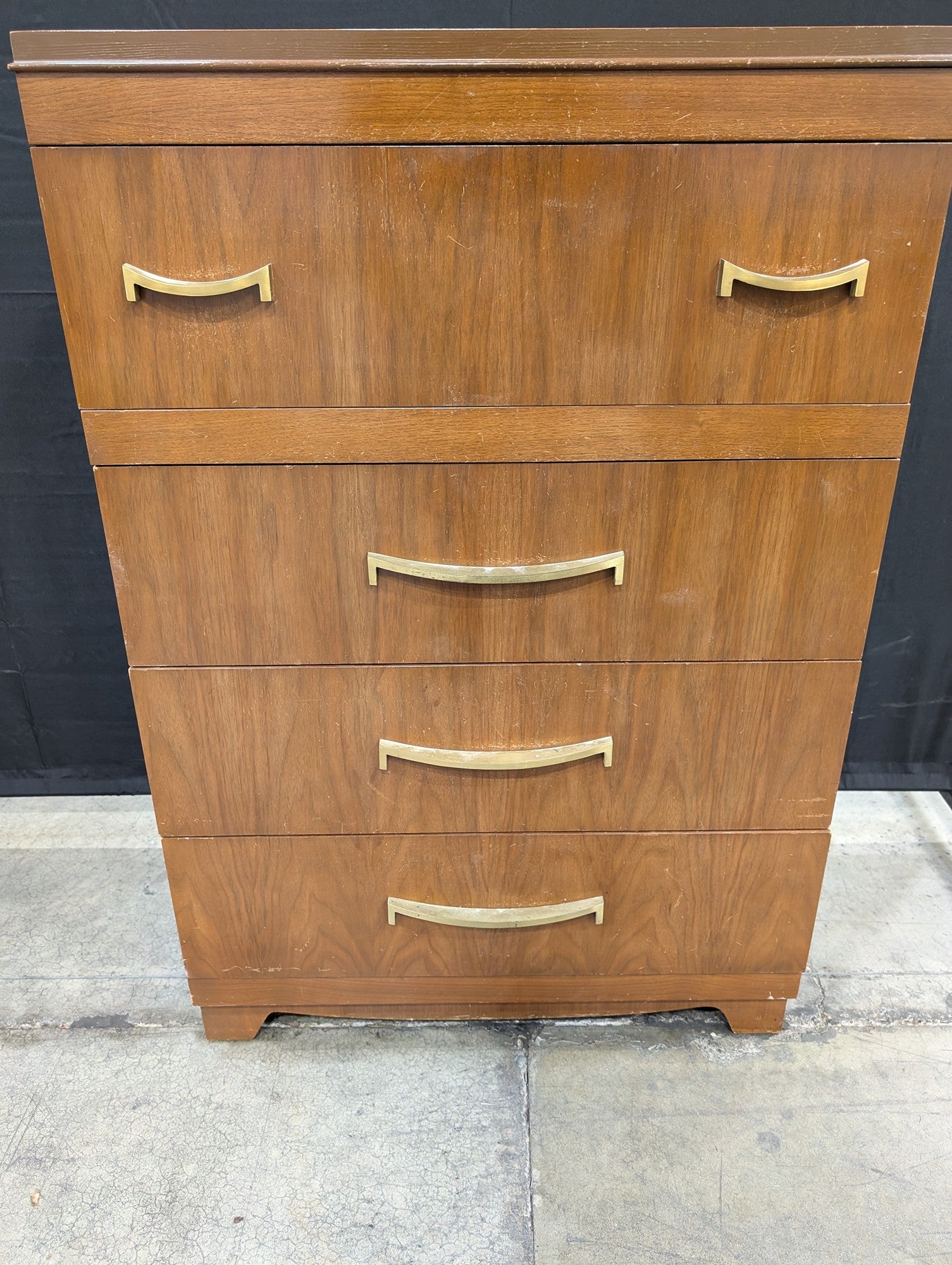 Vintage Mid-Century Style Wood Four-Drawer Chest