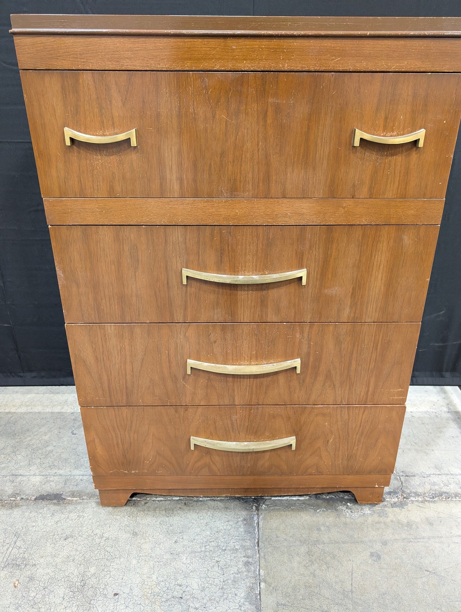 Vintage Mid-Century Style Wood Four-Drawer Chest