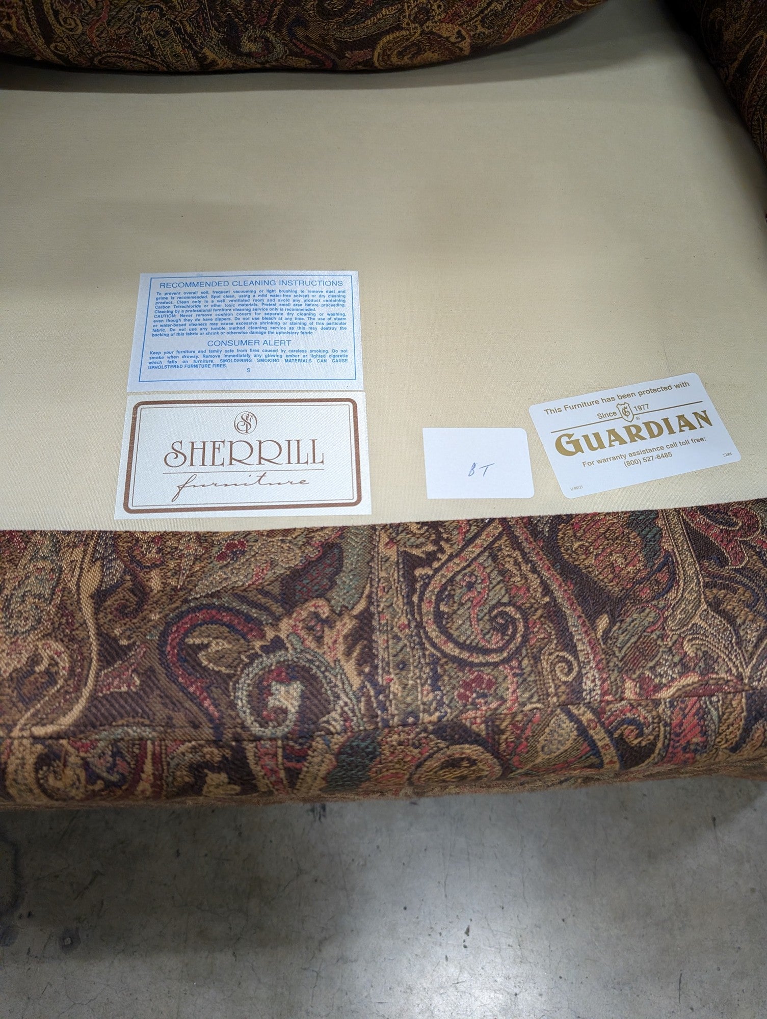 Sherrill Furniture Traditional Paisley Upholstered Armchair