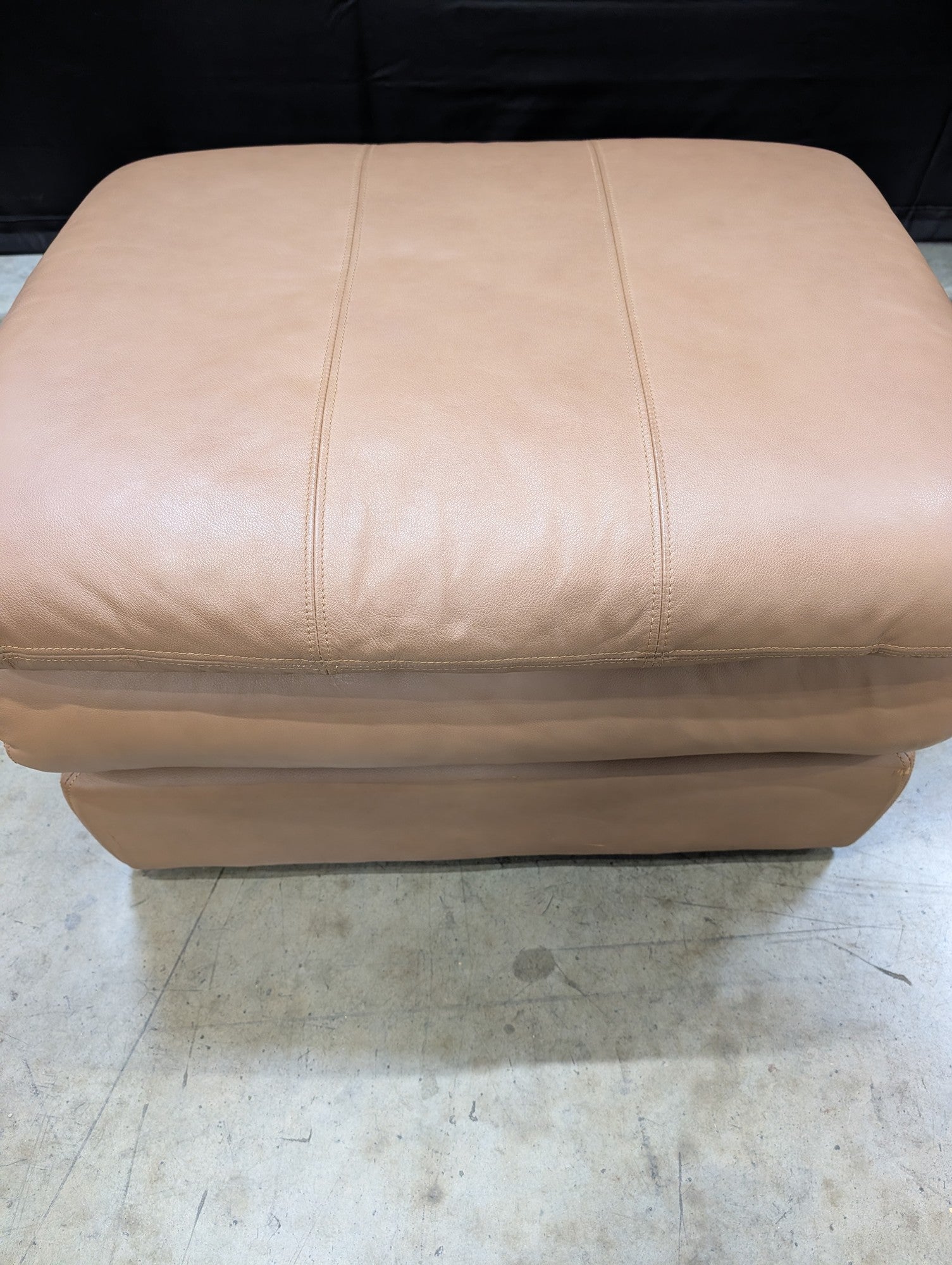 Tan Leather Ottoman