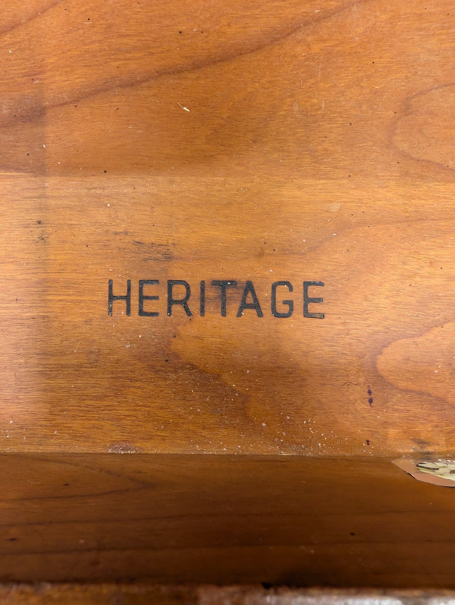 Heritage Travertine Top Wood Nightstand Side Table