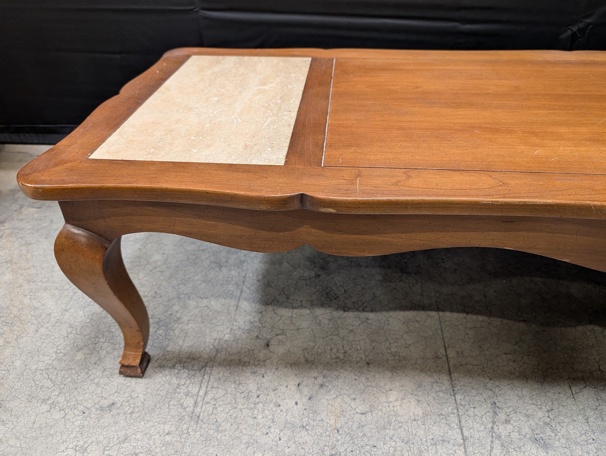 HERITAGE Wood Coffee Table with Stone Inlays