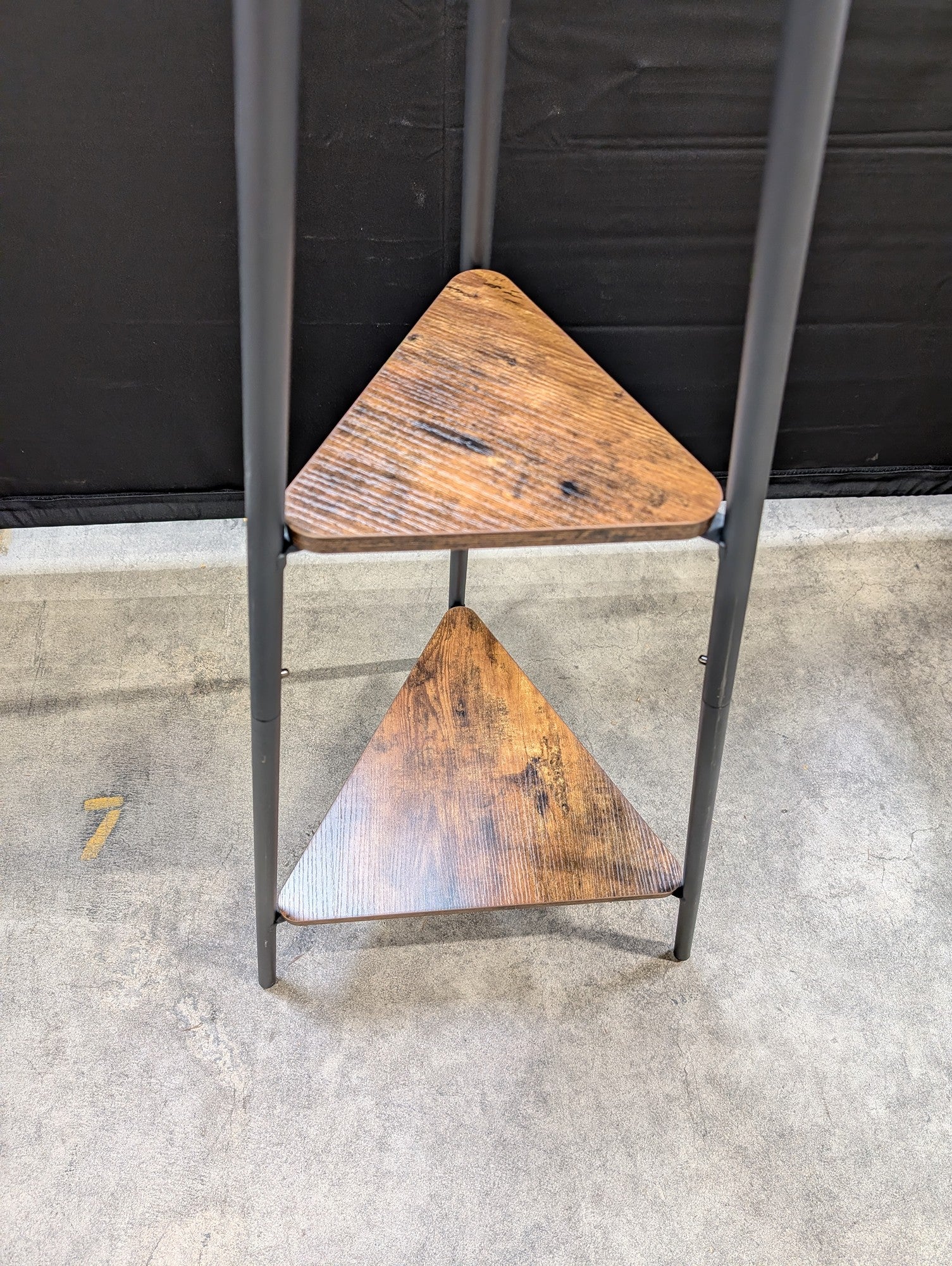 Ameziel Inc Industrial Style Coat Rack with Triangular Wood Shelves