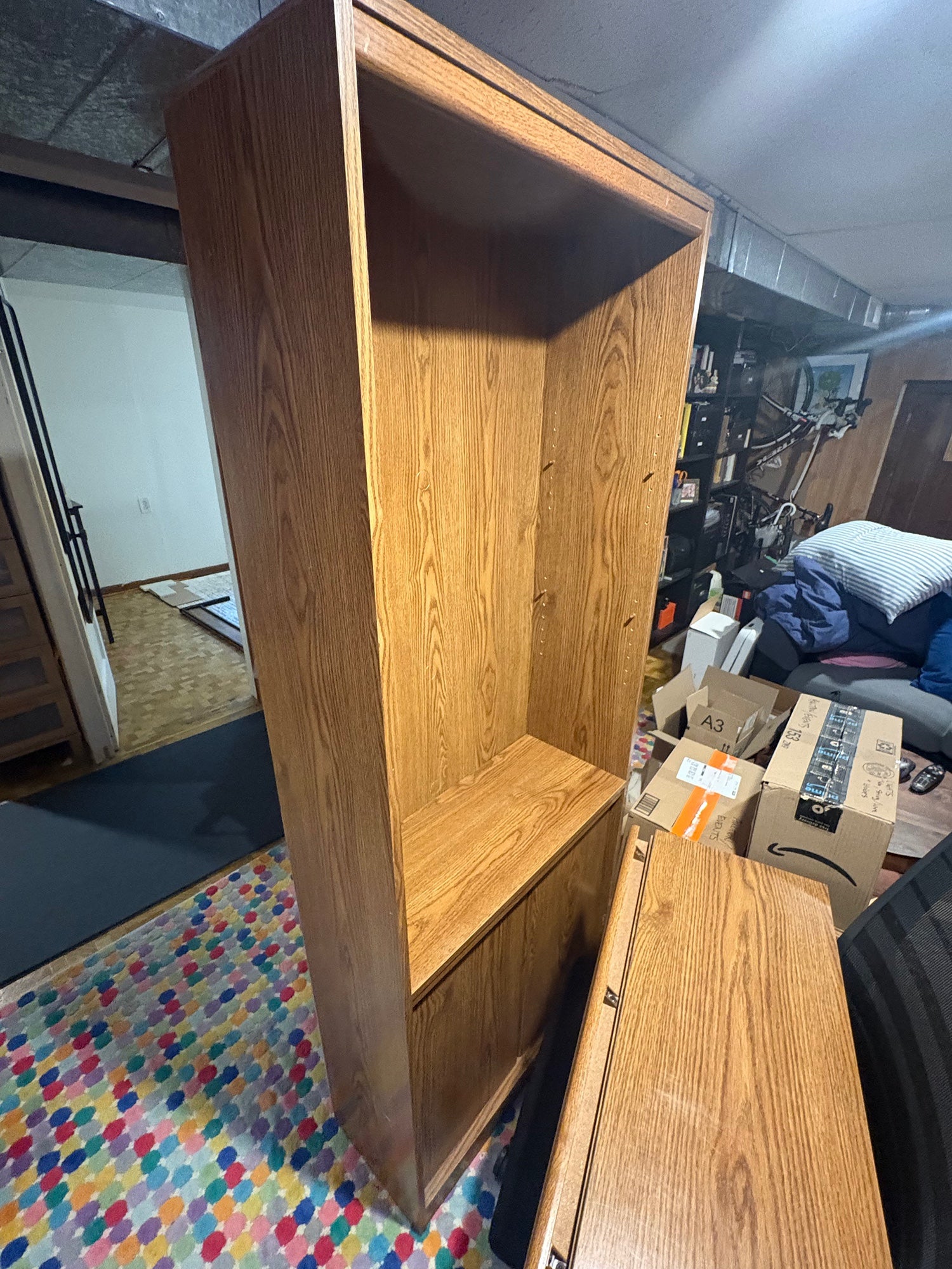 Versatile Wood-Look Tall Storage Cabinet with Adjustable Shelving