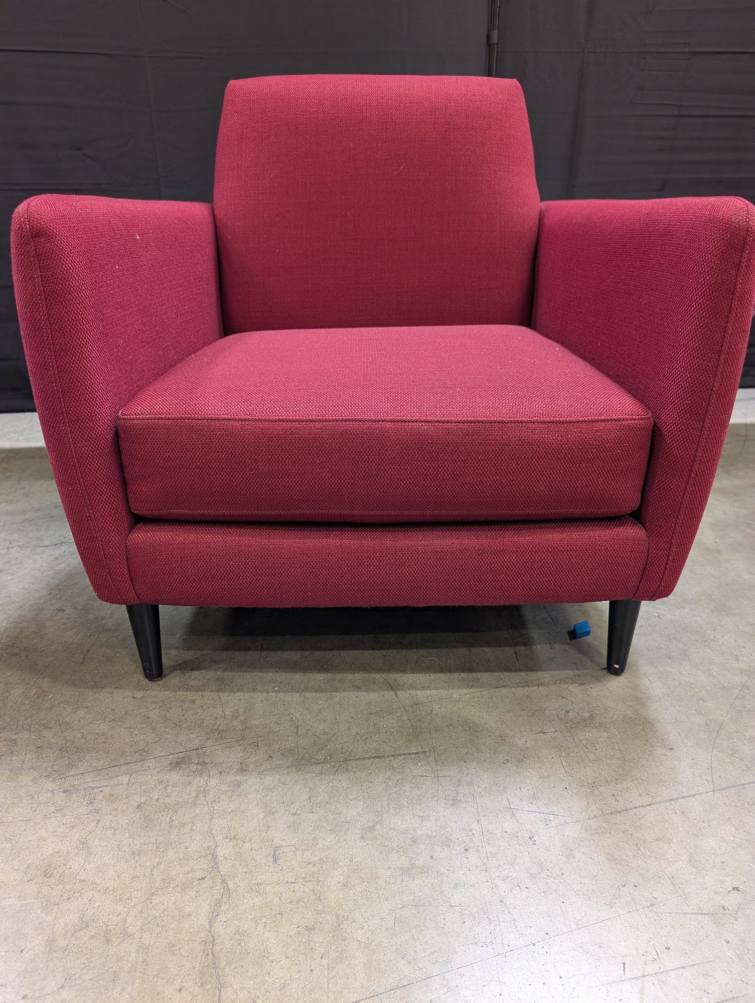 CB2 Modern Deep Red Upholstered Armchair