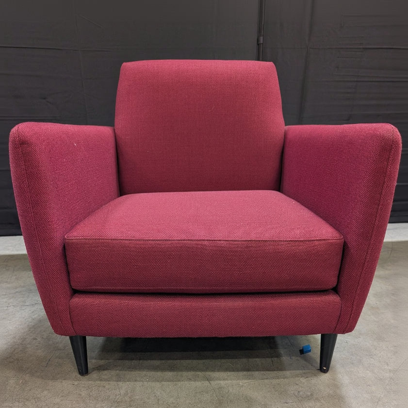 CB2 Modern Deep Red Upholstered Armchair