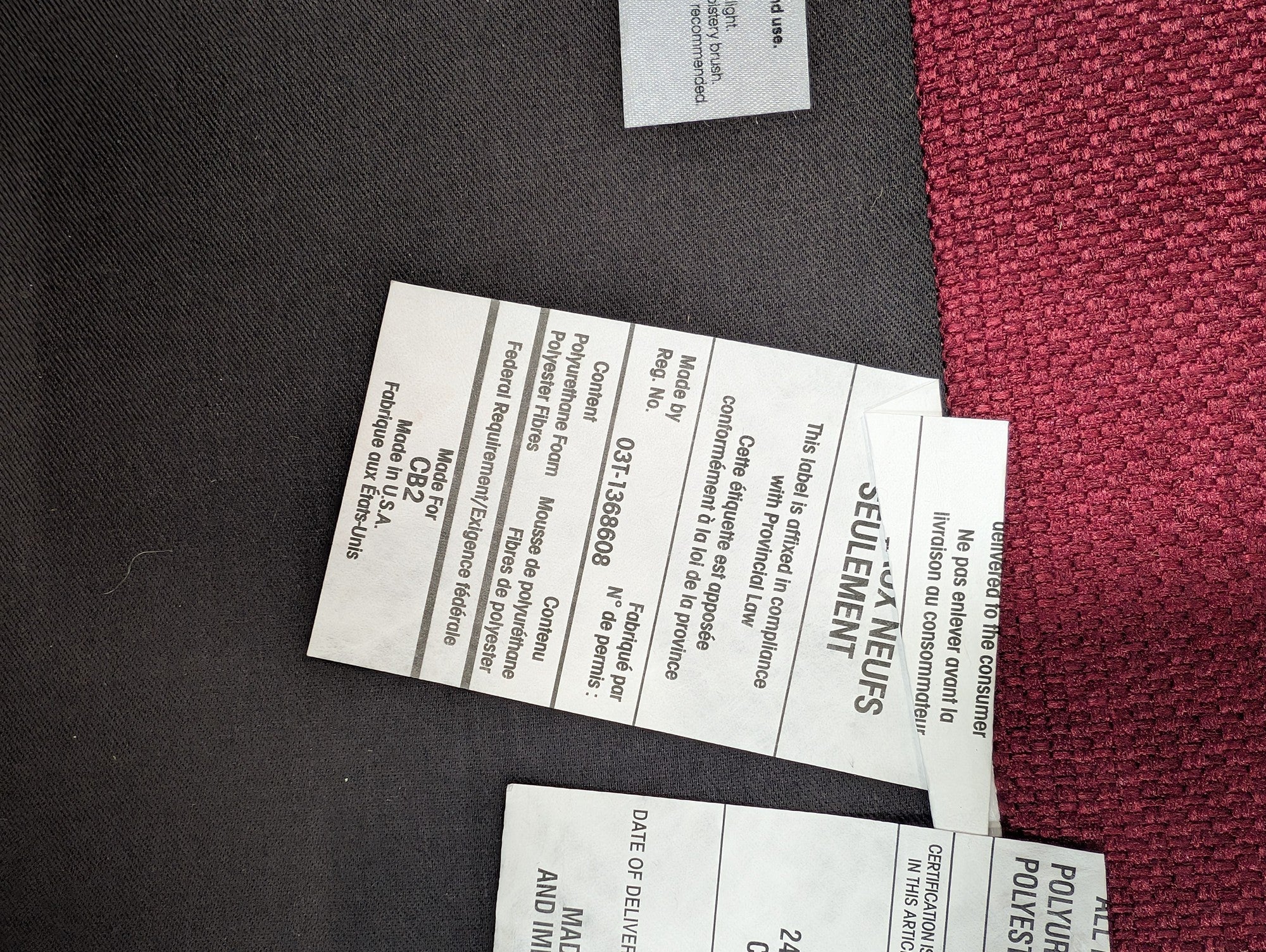 CB2 Modern Deep Red Upholstered Armchair